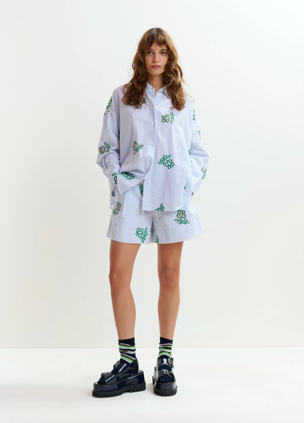Essentiel Antwerp Juste Embroidered Mini Shorts