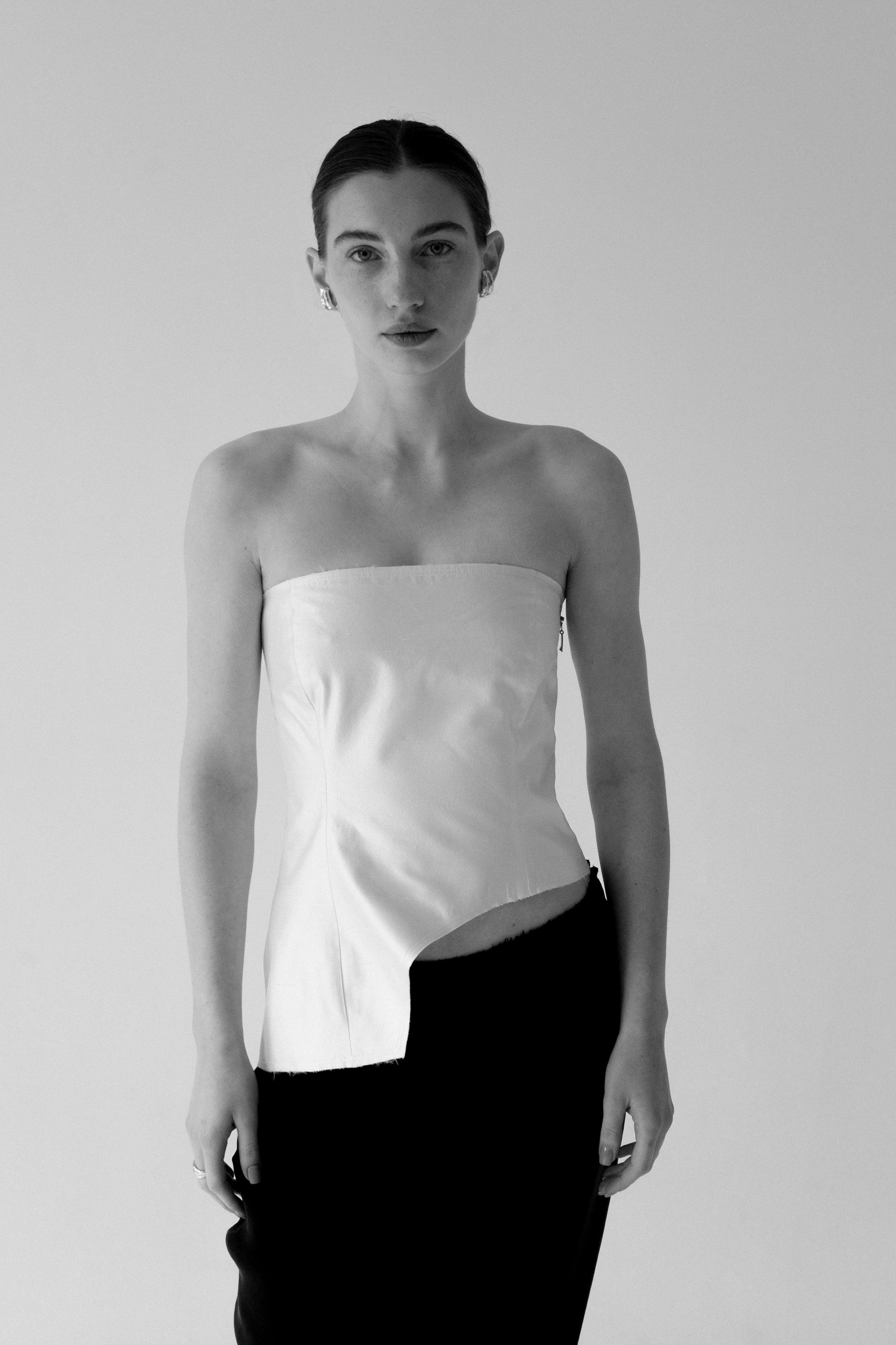 K M by L A N G E Moloko Pure Silk Deconstructed Top
