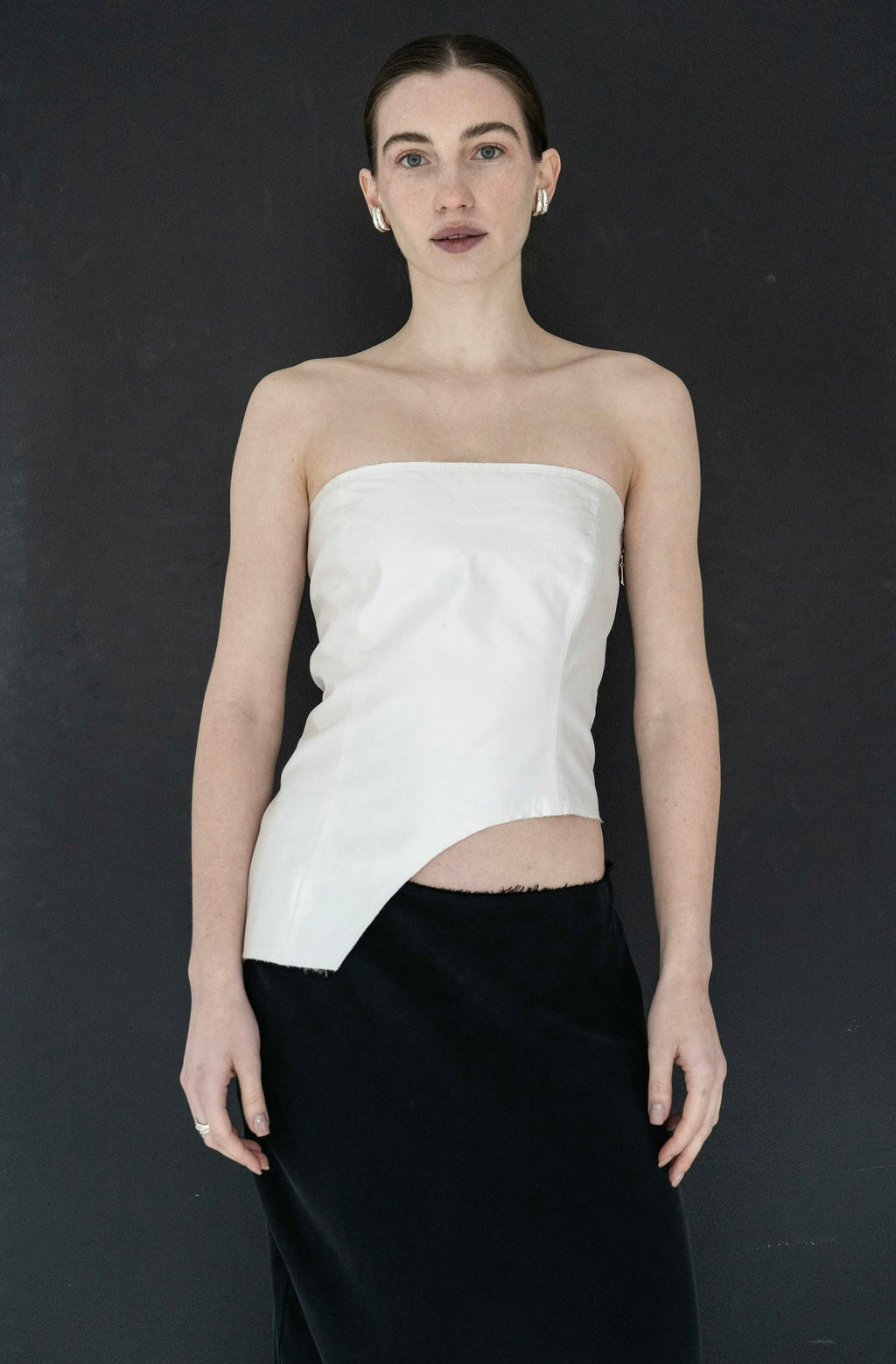 K M by L A N G E Moloko Pure Silk Deconstructed Top