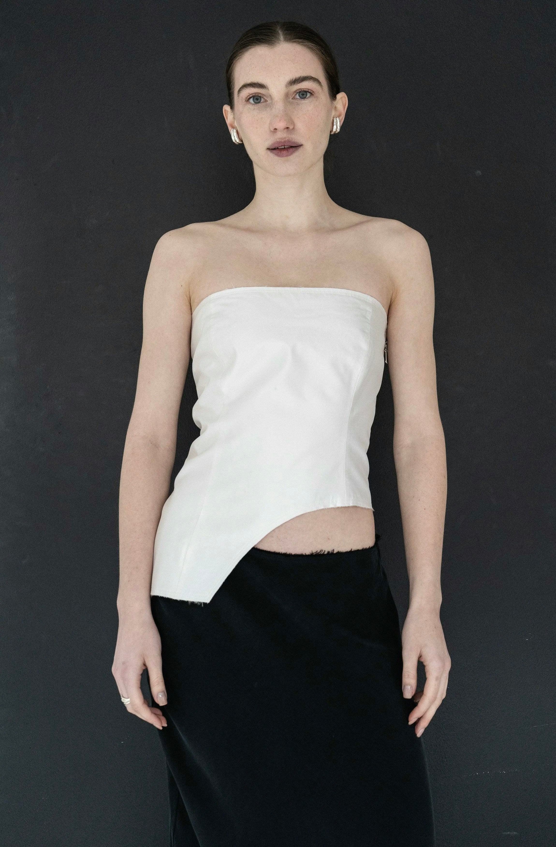 K M by L A N G E Moloko Pure Silk Deconstructed Top