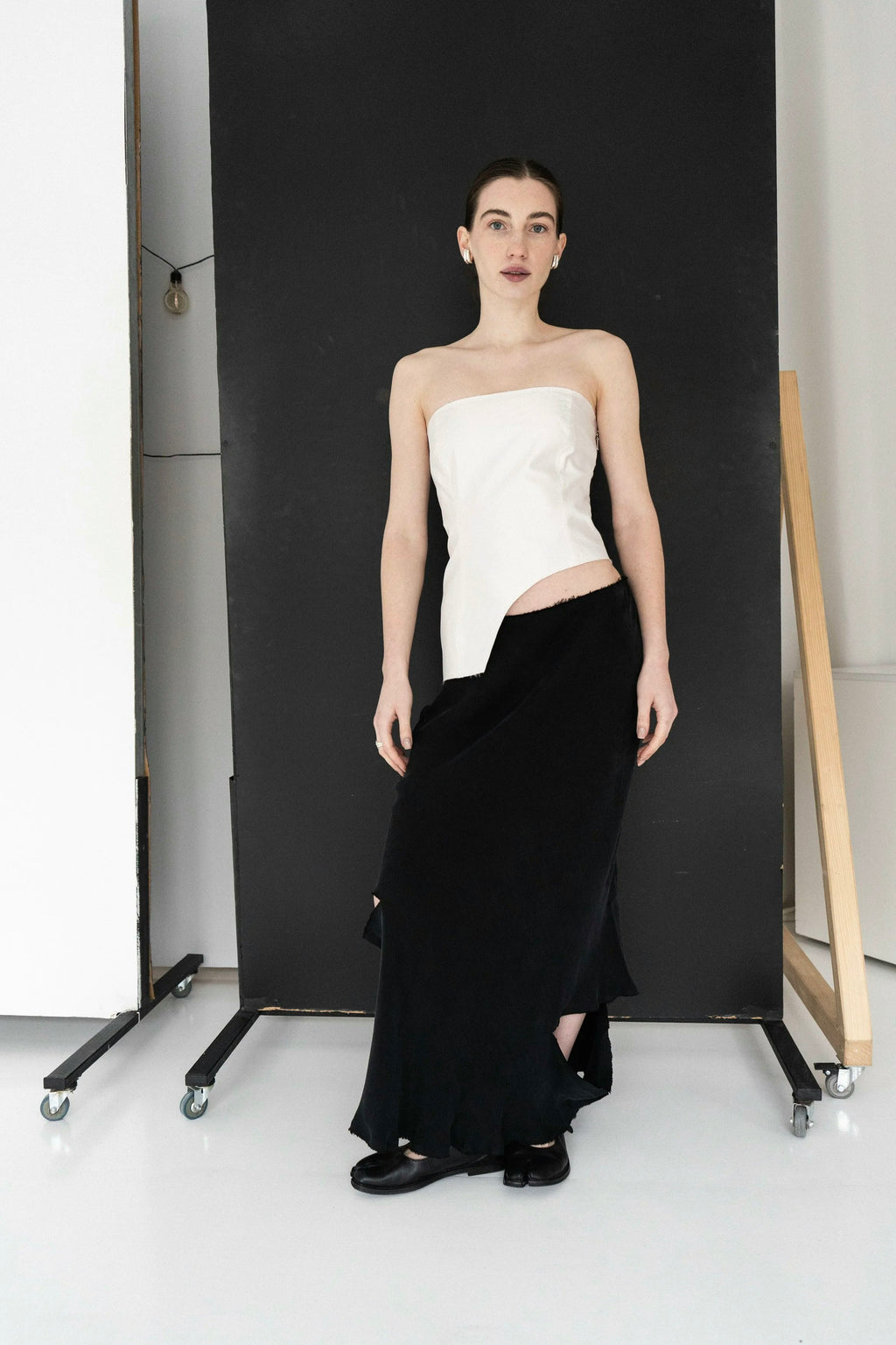 K M by L A N G E Moloko Pure Silk Deconstructed Top