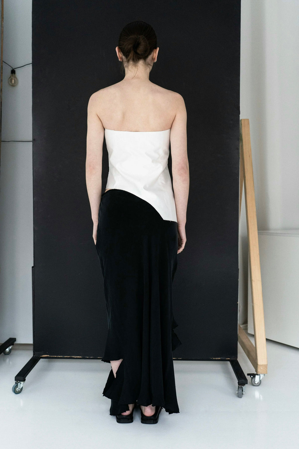 K M by L A N G E Moloko Pure Silk Deconstructed Top