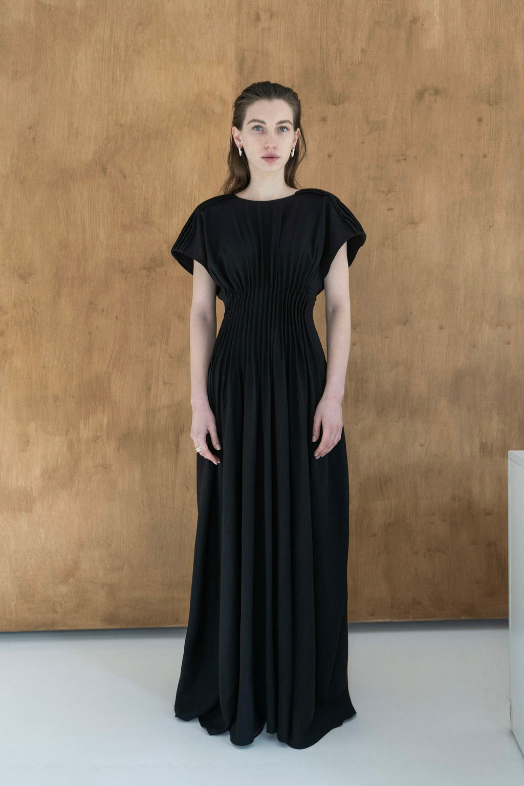 K M by L A N G E Nichka Viscose Long Open Back Dress - Black