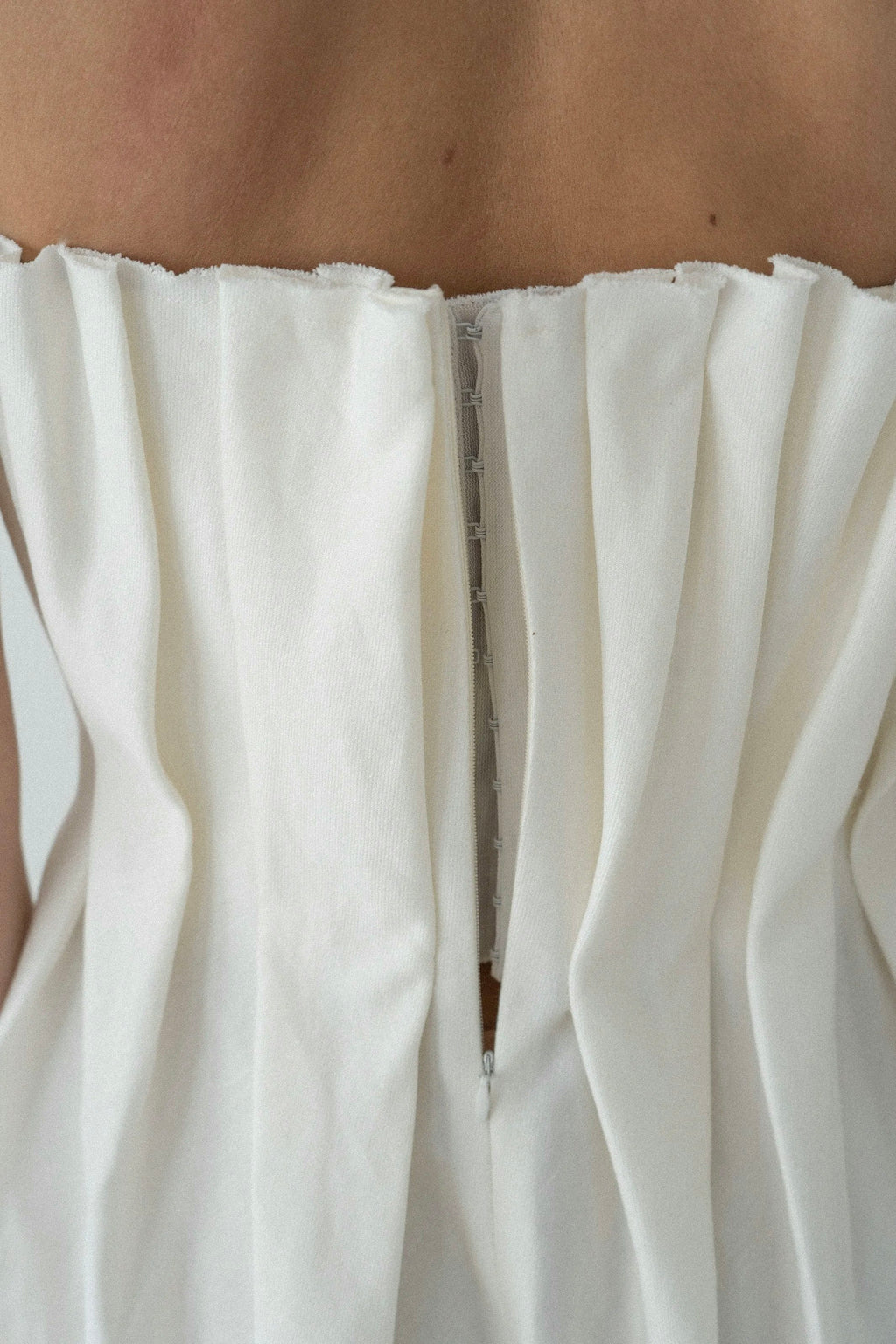 K M by L A N G E Plombir Linen Pleated Dress - Cream
