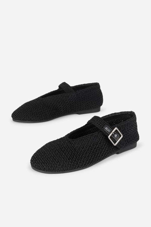 INTENTIONALLY __________. Kail Knit Woven Mary Jane Flat