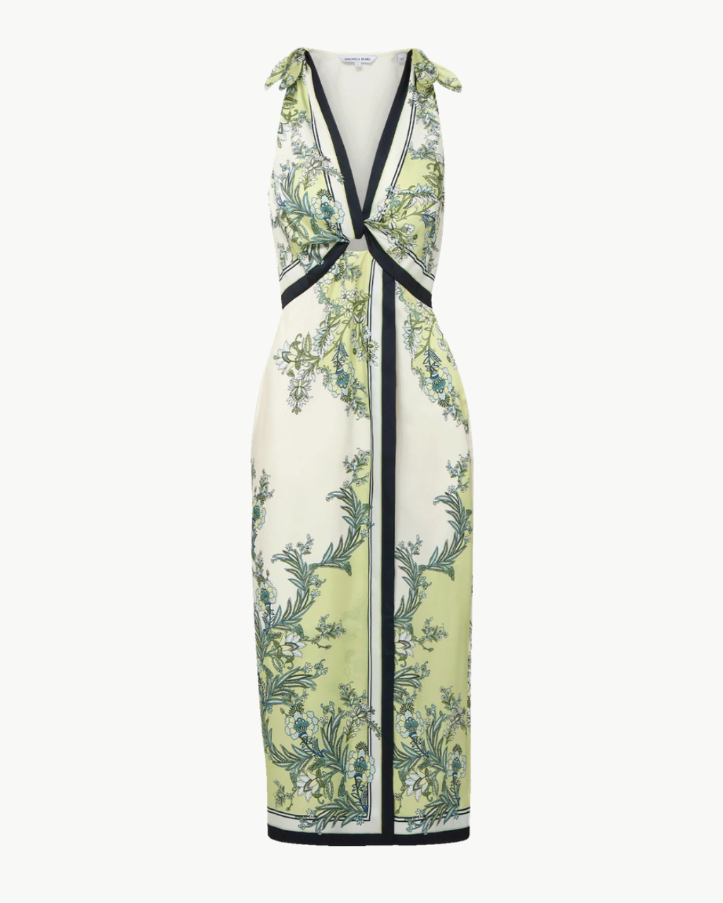 Veronica Beard Kaliza Scarf Print Midi Dress - Light Pistachio Multi