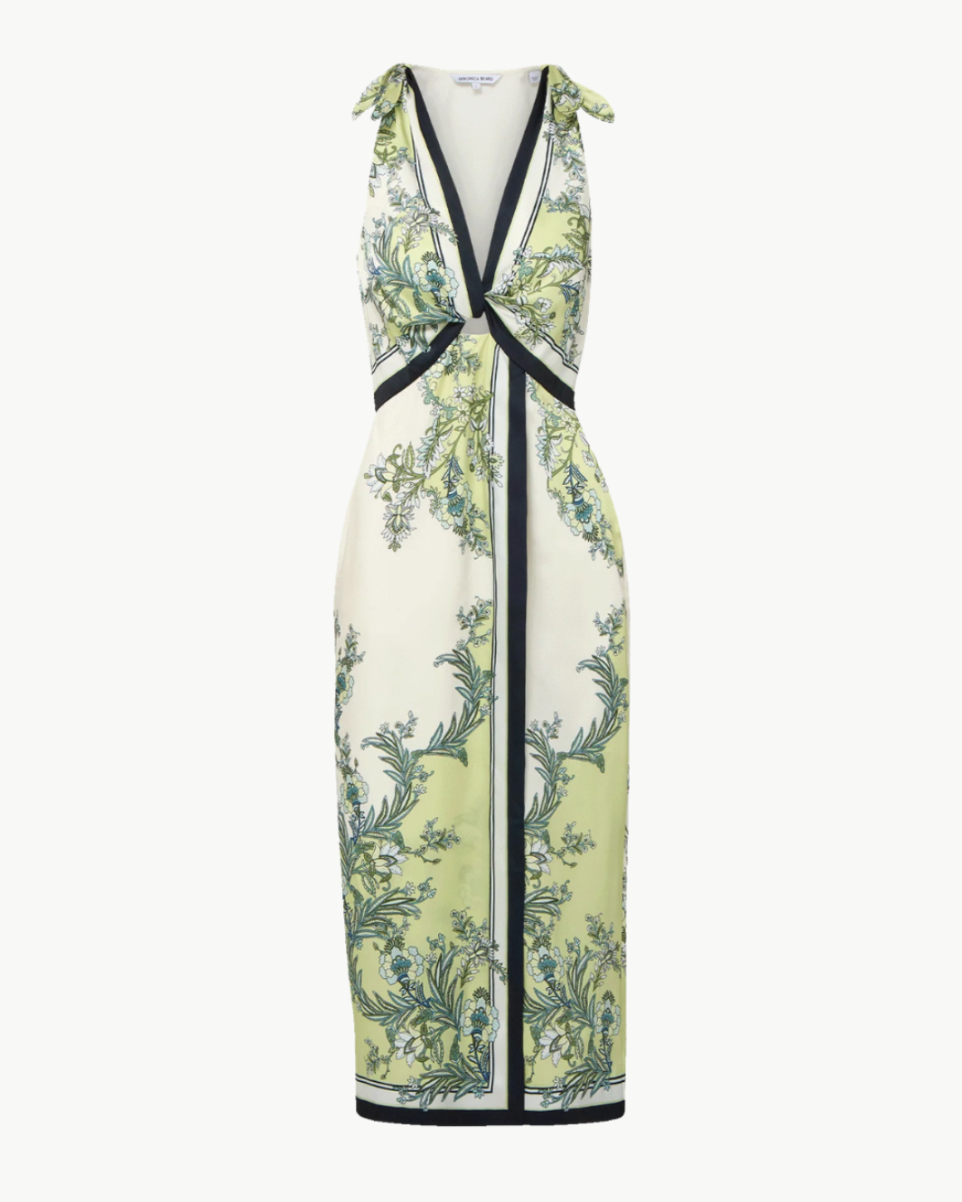 Veronica Beard Kaliza Scarf Print Midi Dress - Light Pistachio Multi