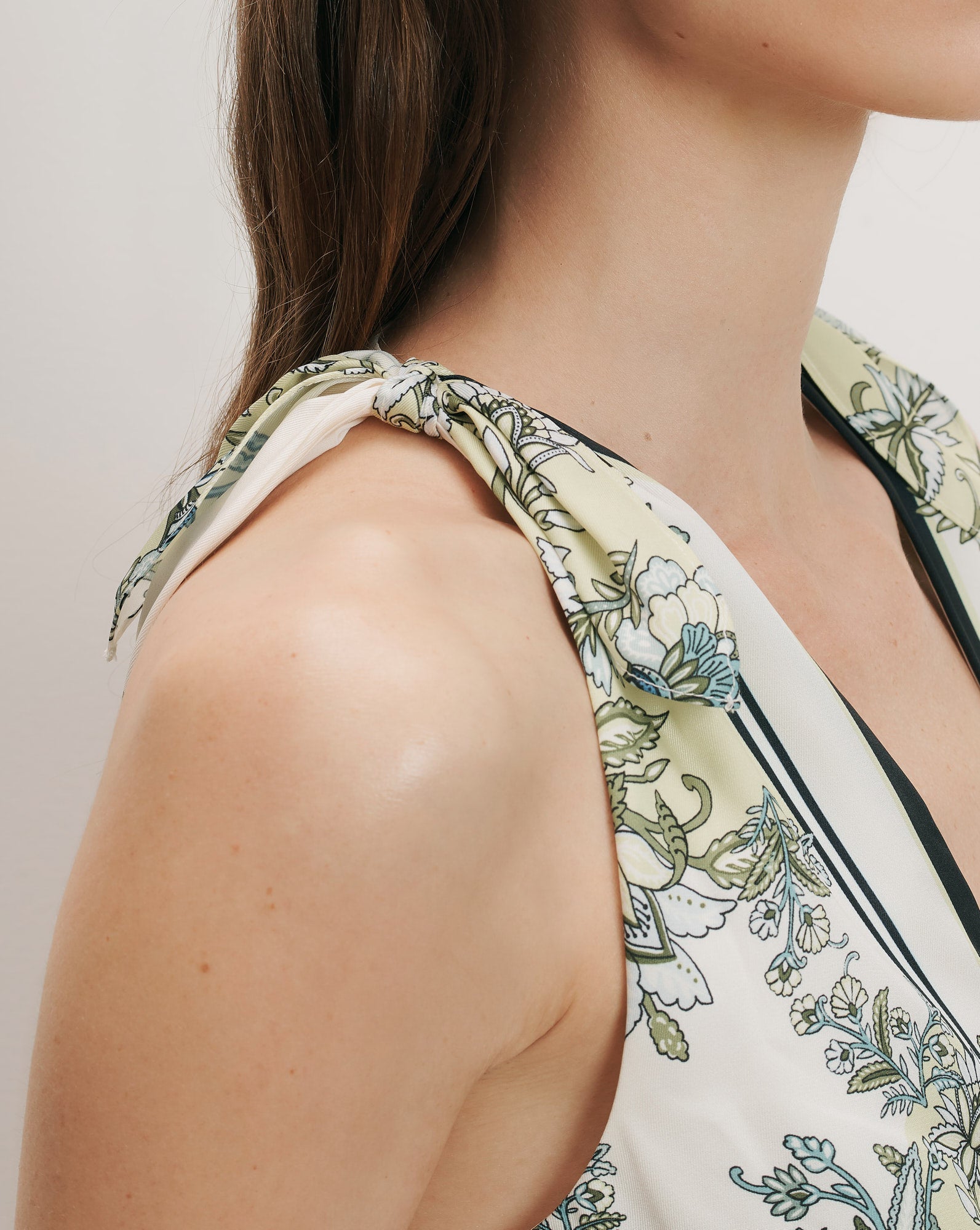 Veronica Beard Kaliza Scarf Print Midi Dress - Light Pistachio Multi