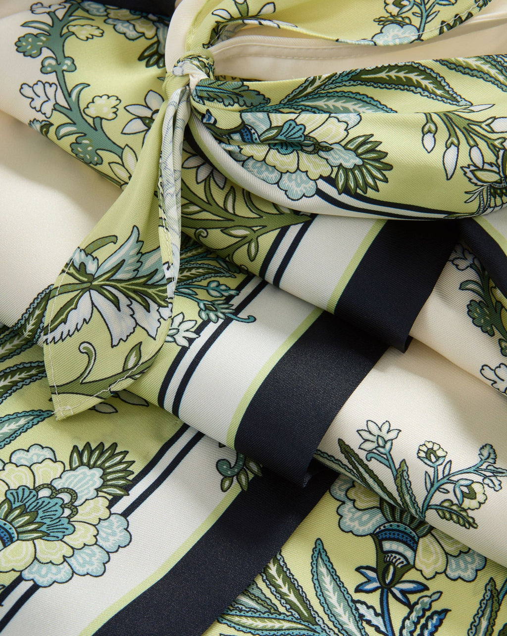 Veronica Beard Kaliza Scarf Print Midi Dress - Light Pistachio Multi