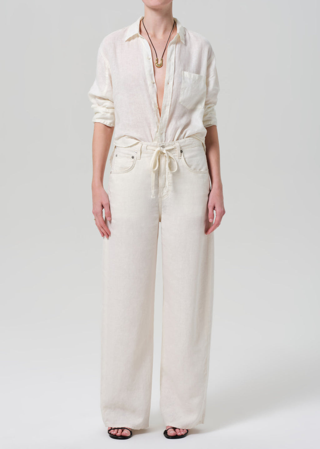 Citizens of Humanity Kayla Shrunken Shirt - Vanilla