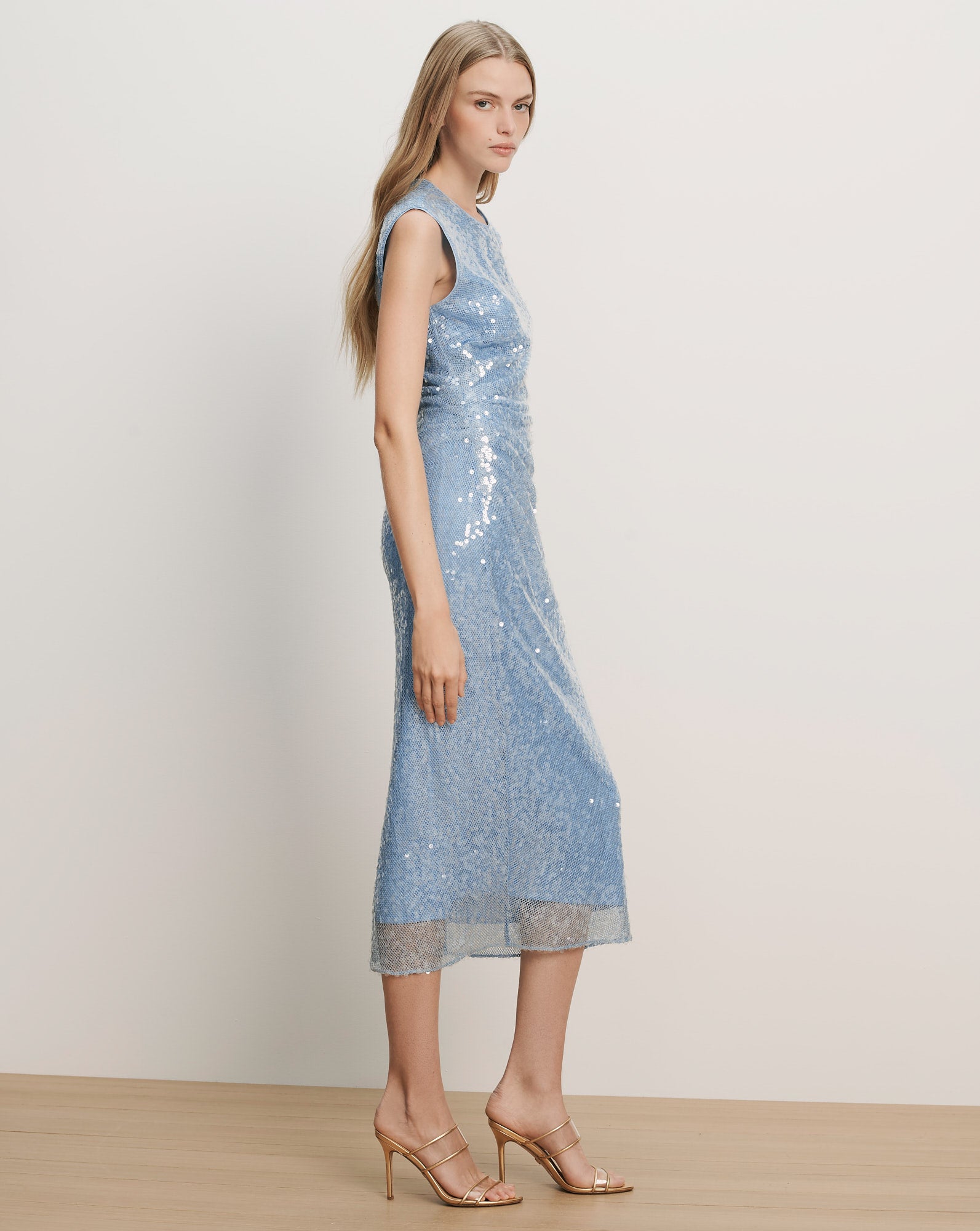Veronica Beard Kimberly Sequin Midi Dress - Blue Jay