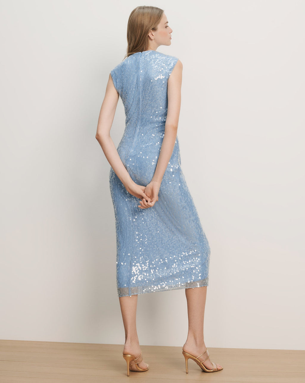 Veronica Beard Kimberly Sequin Midi Dress - Blue Jay
