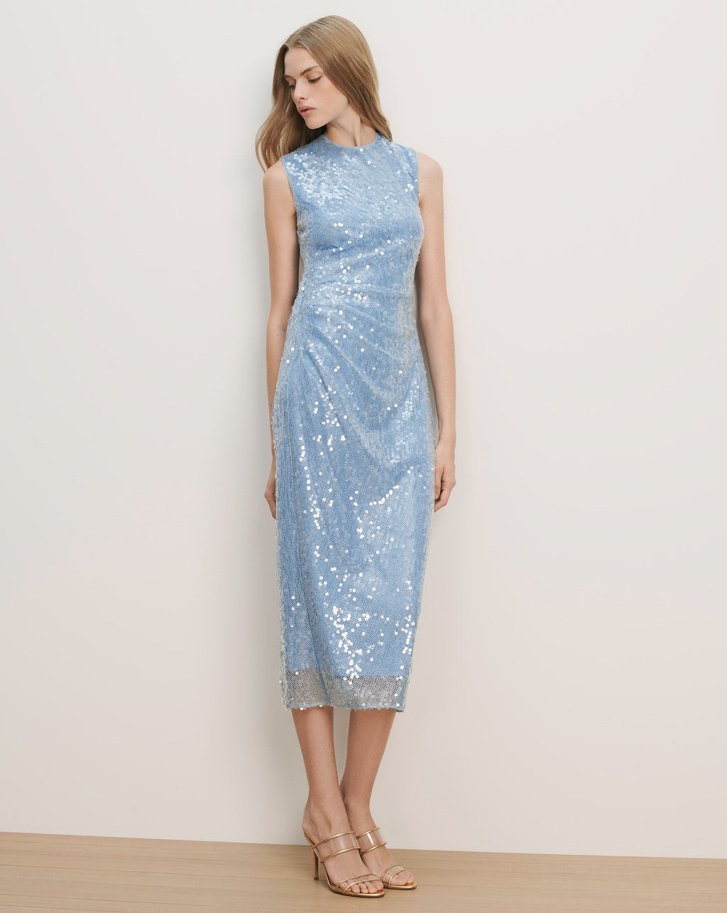 Veronica Beard Kimberly Sequin Midi Dress - Blue Jay