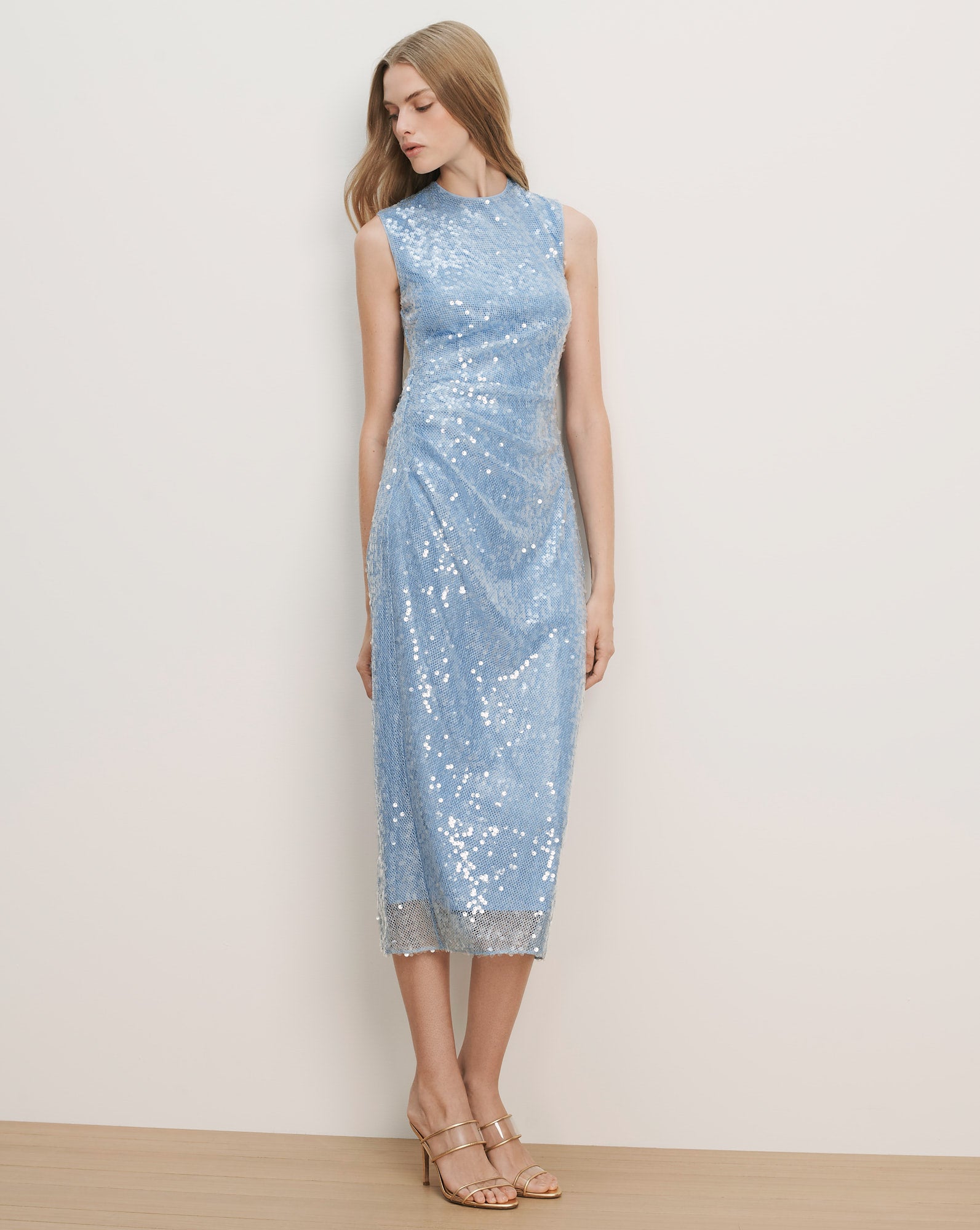 Veronica Beard Kimberly Sequin Midi Dress - Blue Jay