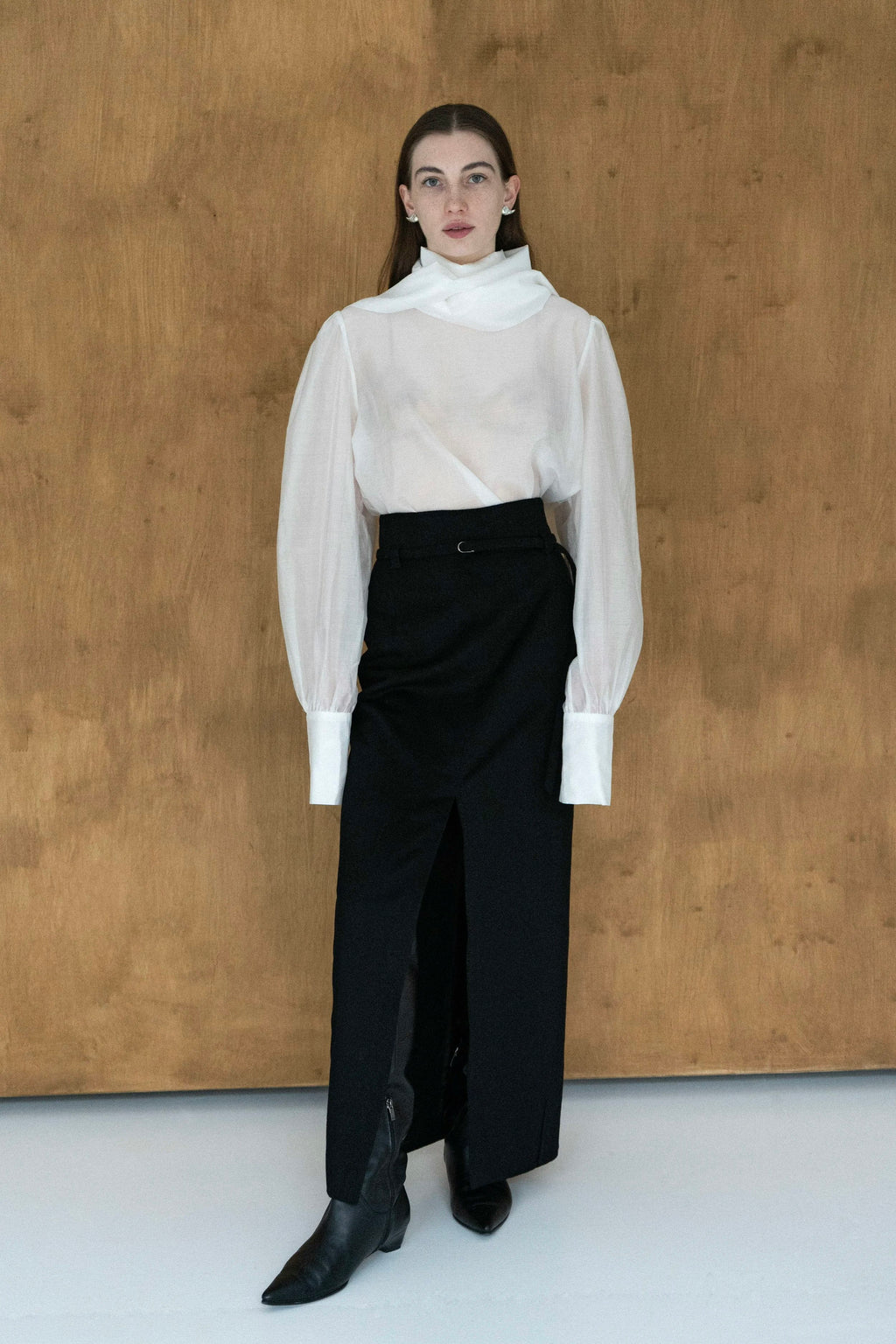 K M by LANGE Chernozem Pencil Cashmere Skirt - Black