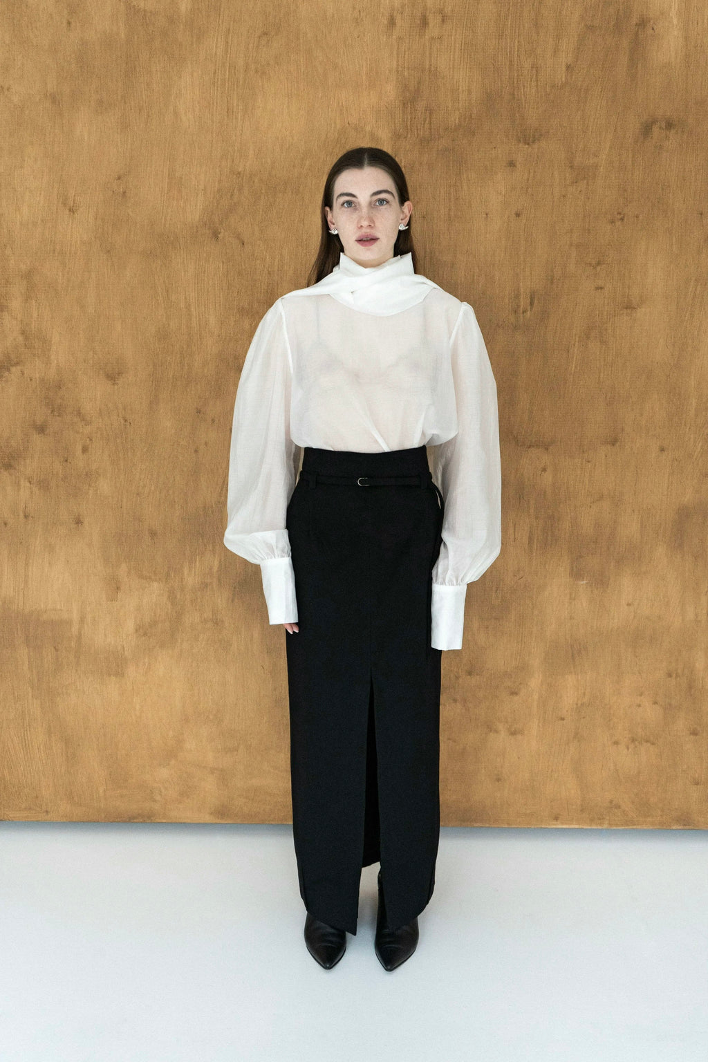 K M by LANGE Chernozem Pencil Cashmere Skirt - Black
