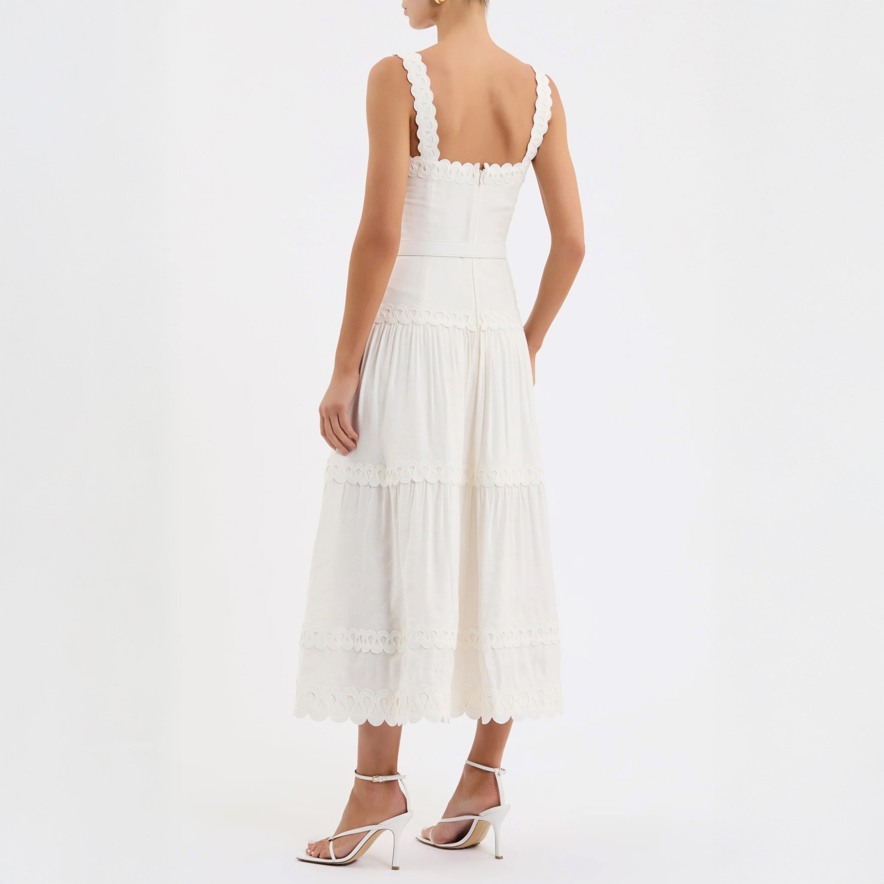 REBECCA VALLANCE Kahlia Midi Dress - White