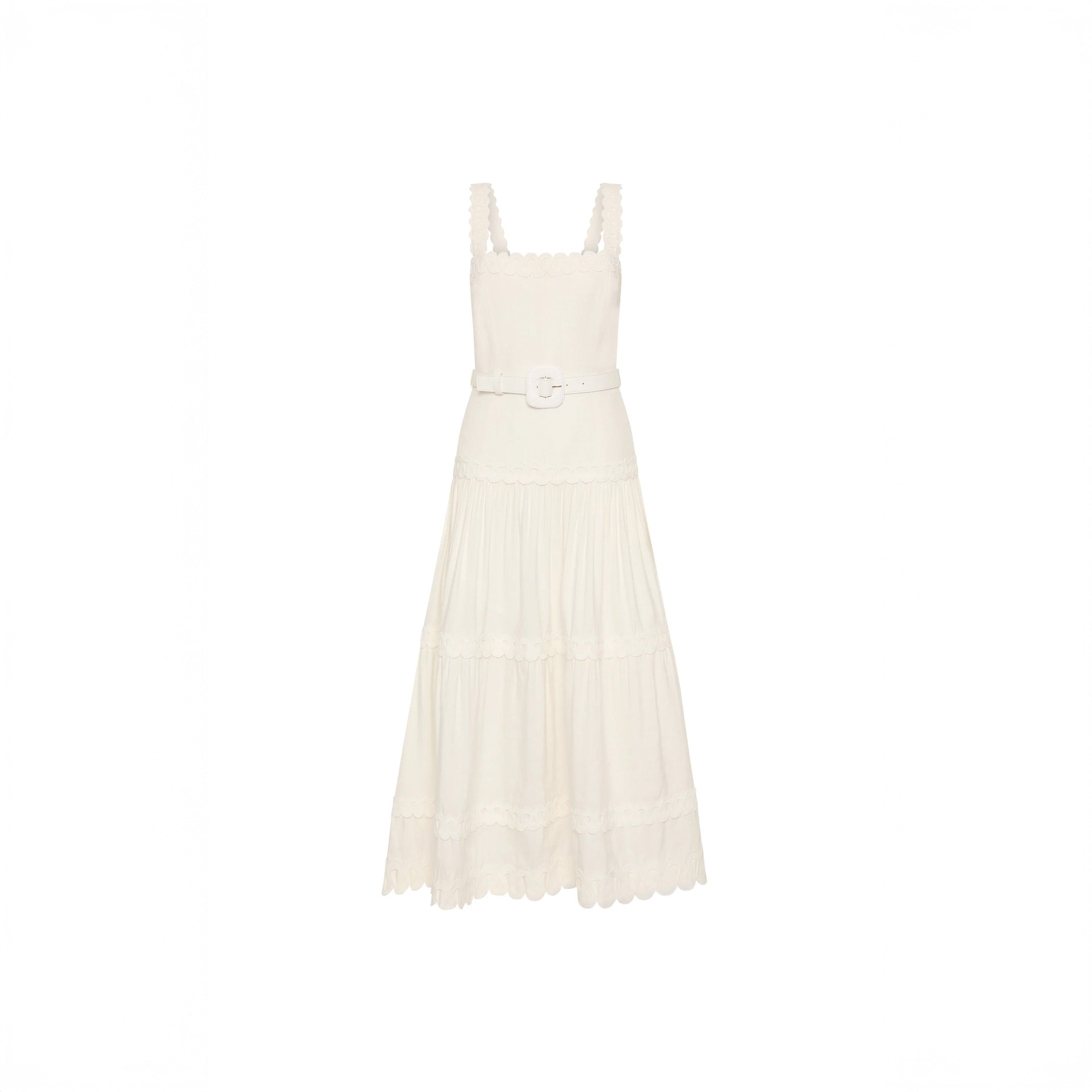 REBECCA VALLANCE Kahlia Midi Dress - White