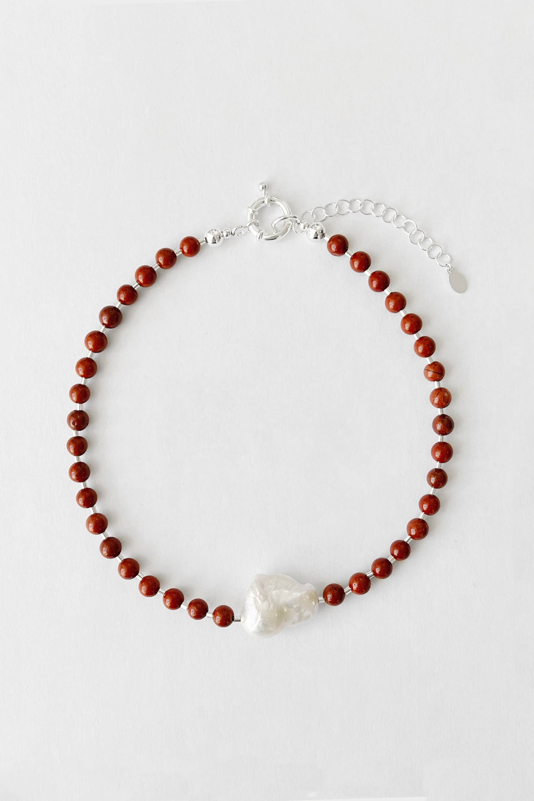 Kara Yoo Mila II Necklace with Fireball Pearl - Red Jasper
