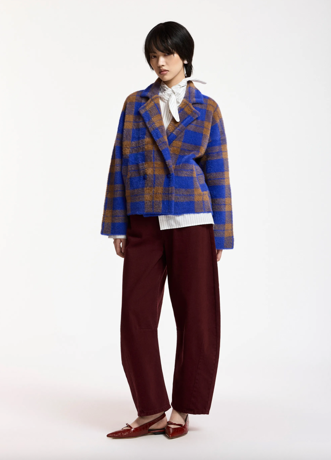 Essentiel Antwerp Karreau Check Knitted Jacket