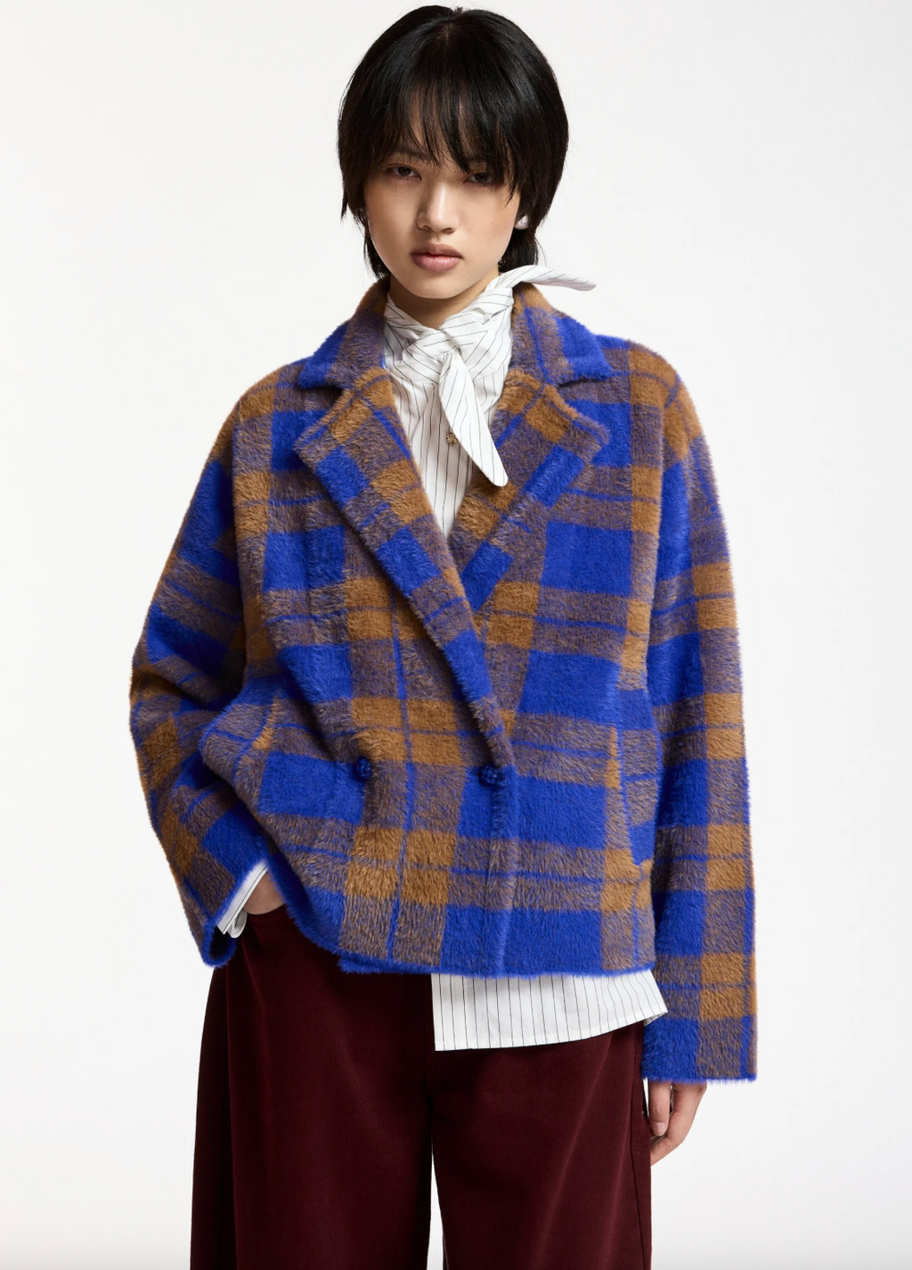 Essentiel Antwerp Karreau Check Knitted Jacket