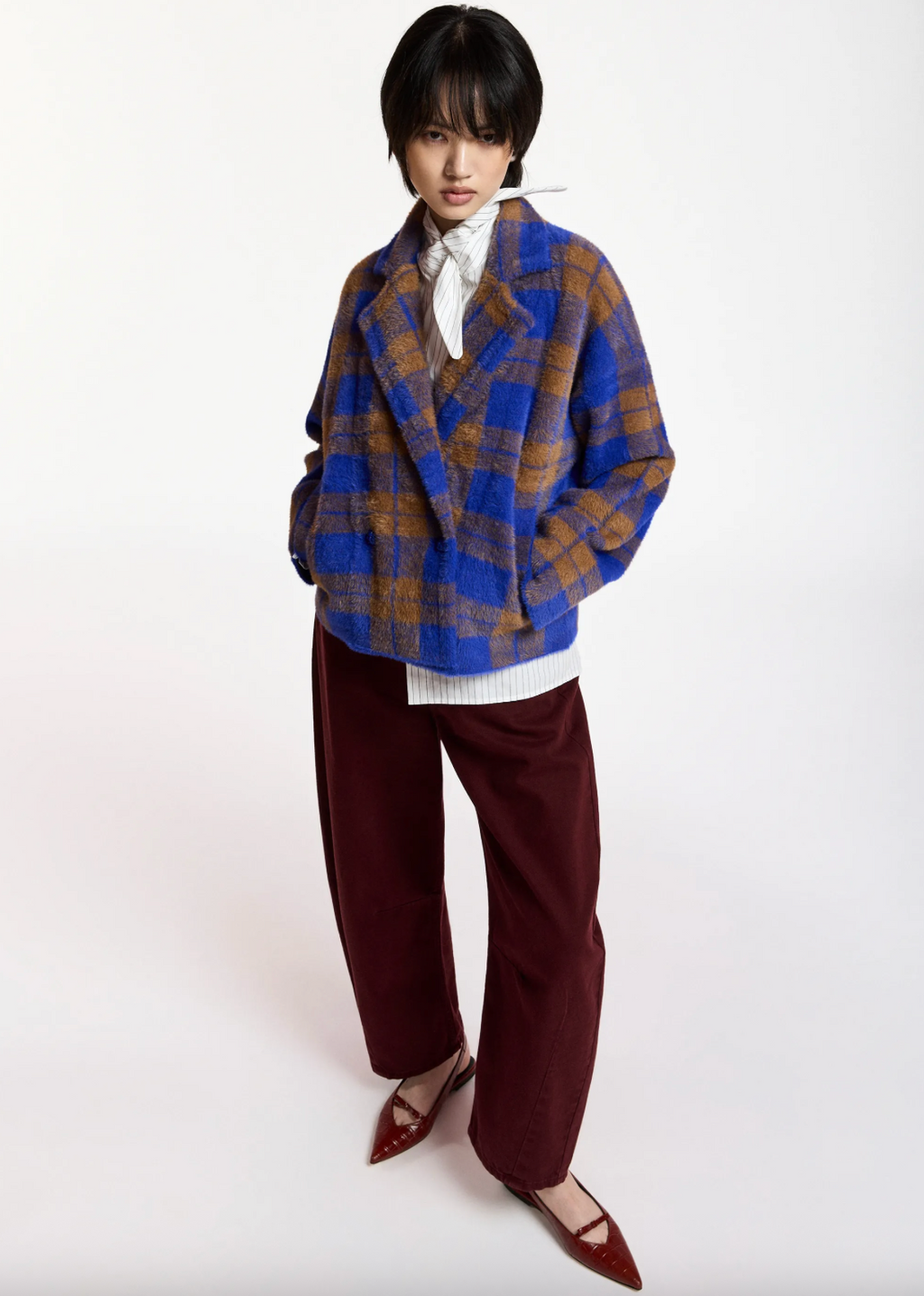 Essentiel Antwerp Karreau Check Knitted Jacket