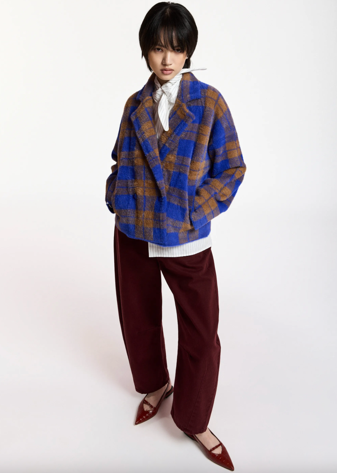 Essentiel Antwerp Karreau Check Knitted Jacket