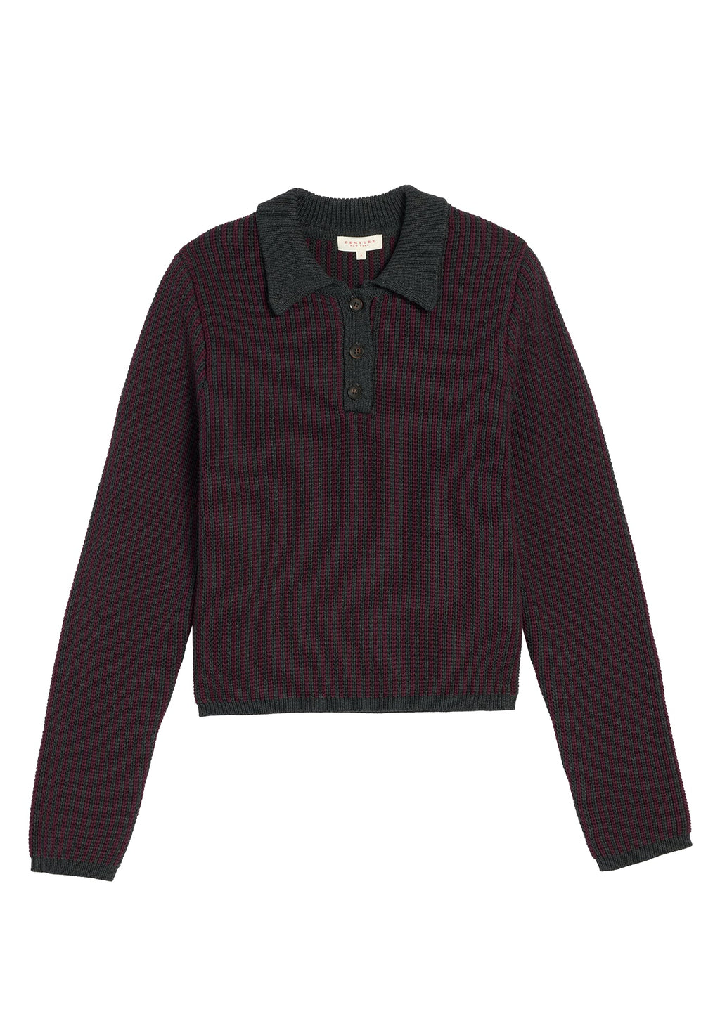 Demylee Kat Cotton Polo Sweater - Navy/Espresso
