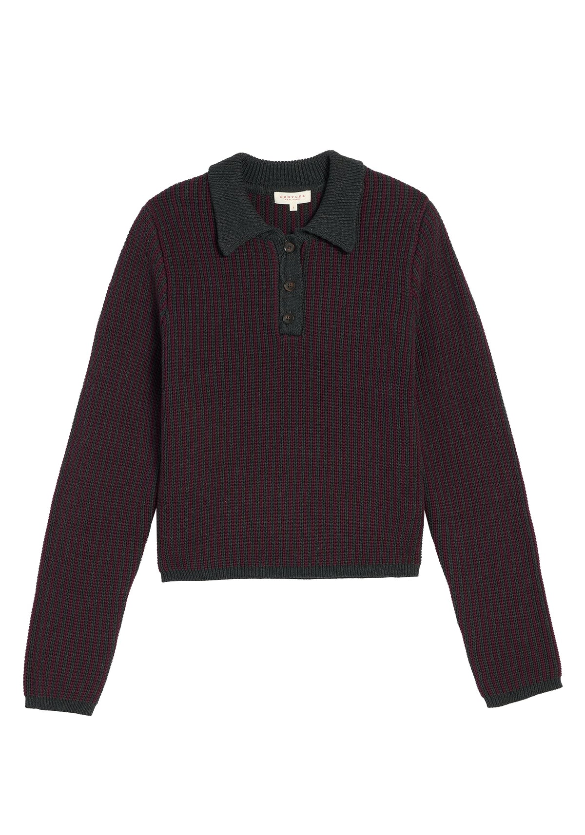 Demylee Kat Cotton Polo Sweater - Navy/Espresso