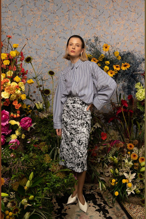 Kika Vargas Amelia Skirt - White Garden
