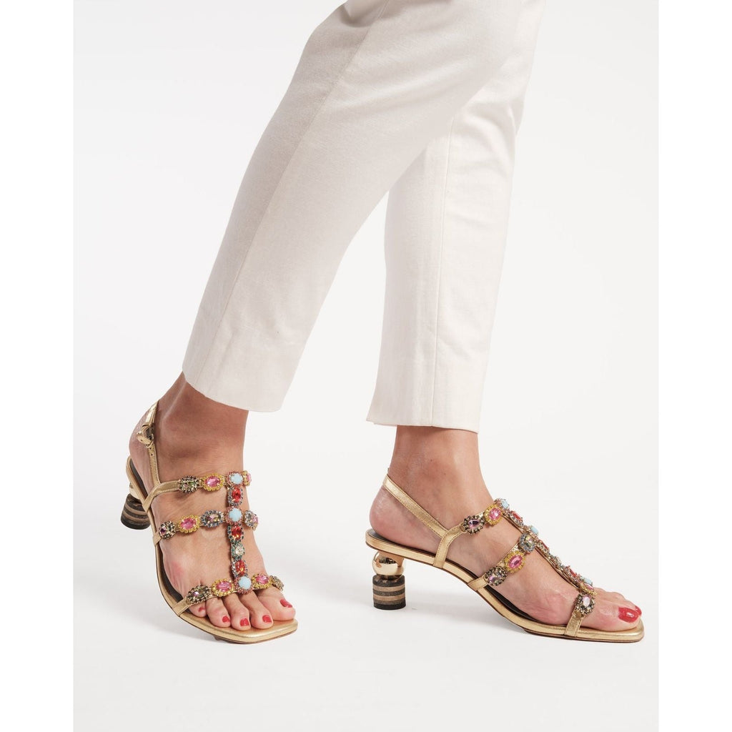 Frances Valentine Kiki Gem Heel - Gold