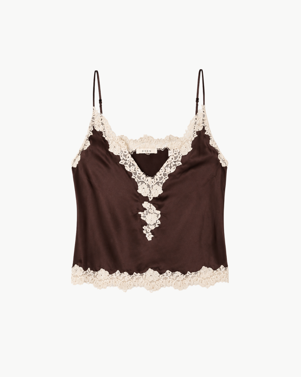DÔEN Kira Top - Equestrian Brown With Cream Lace