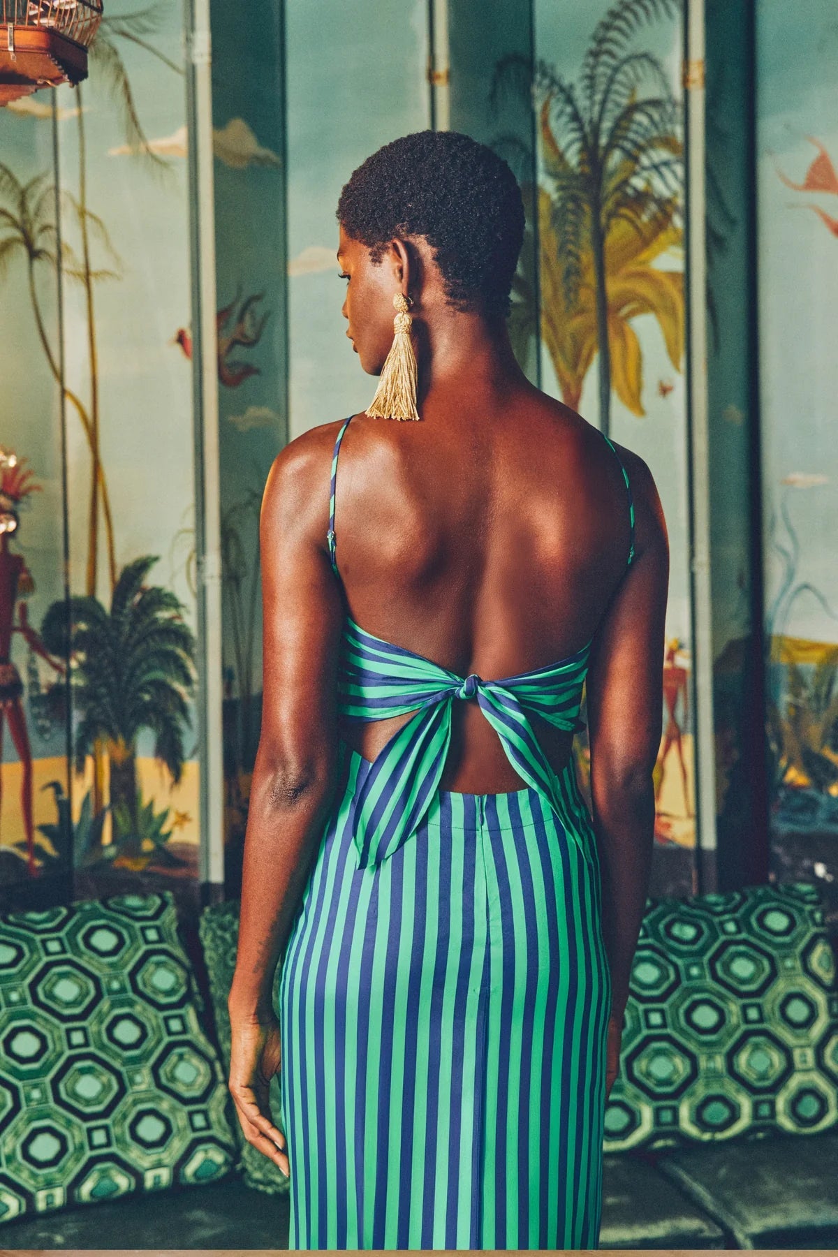 Simon Miller Kit Poplin Dress - Navy-Grass Green