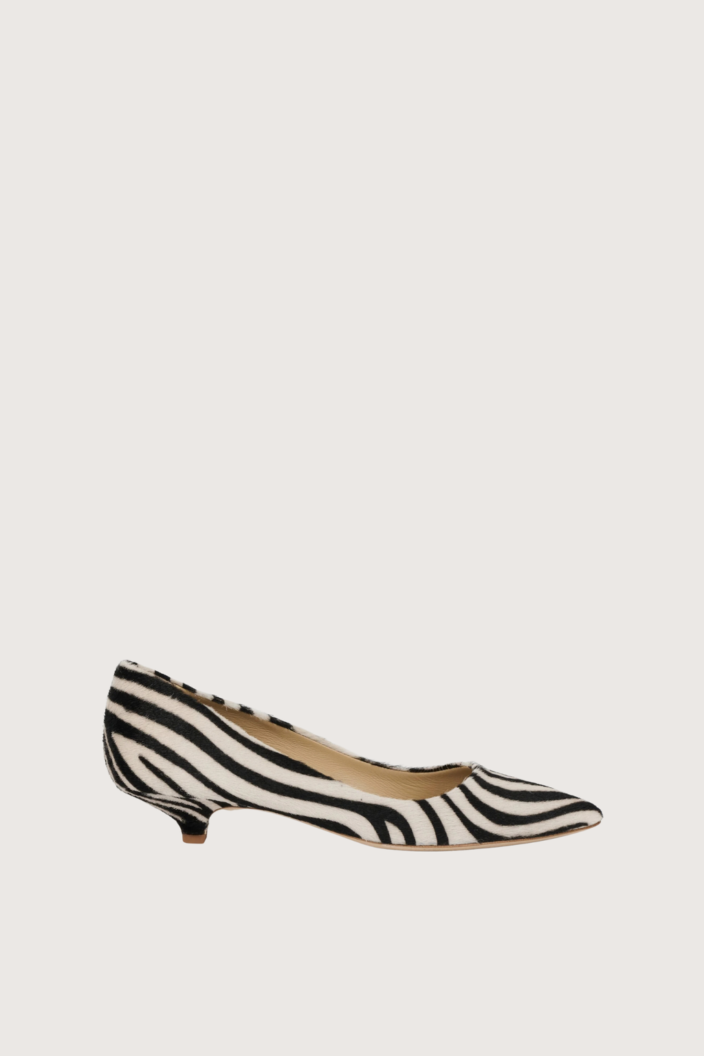 Jamie Haller Kitty Point Pony Zebra Heel