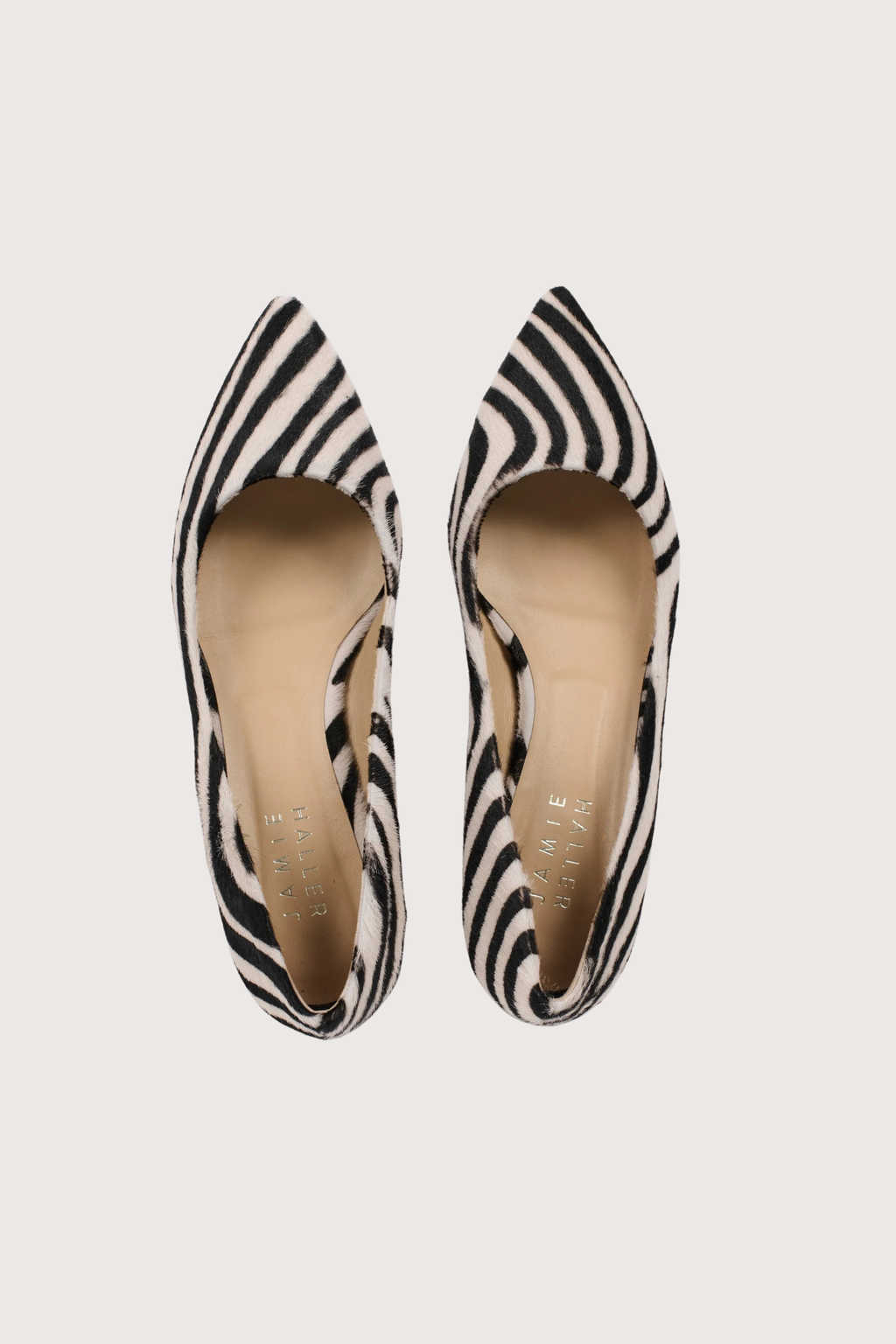 Jamie Haller Kitty Point Pony Zebra Heel