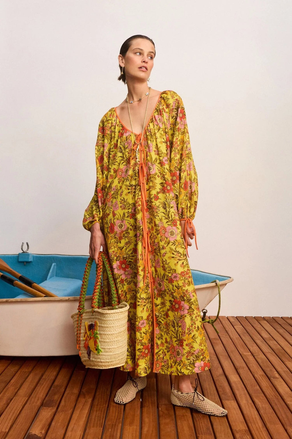 ALÉMAIS Kitty Tie Front Shirtdress