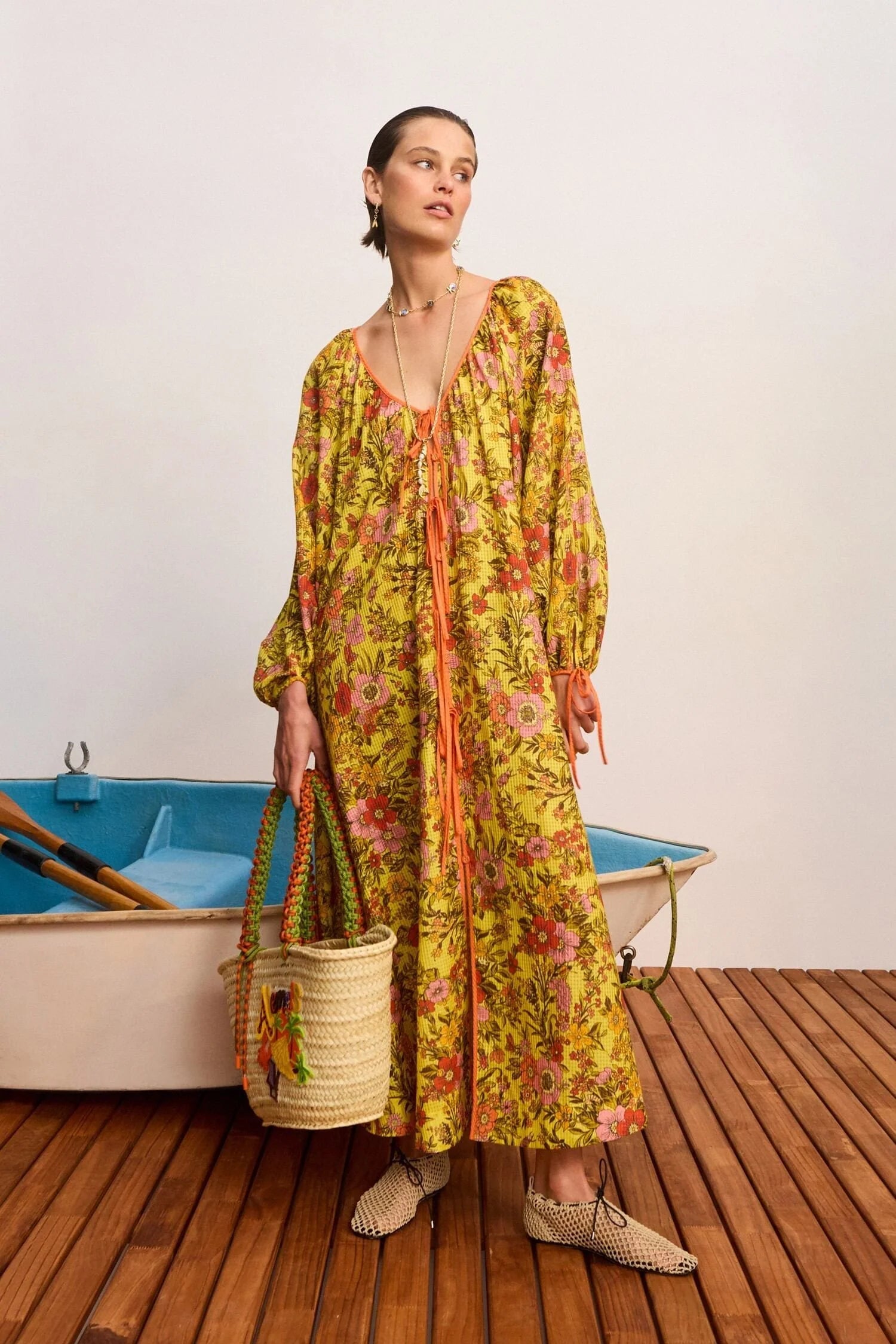ALÉMAIS Kitty Tie Front Shirtdress