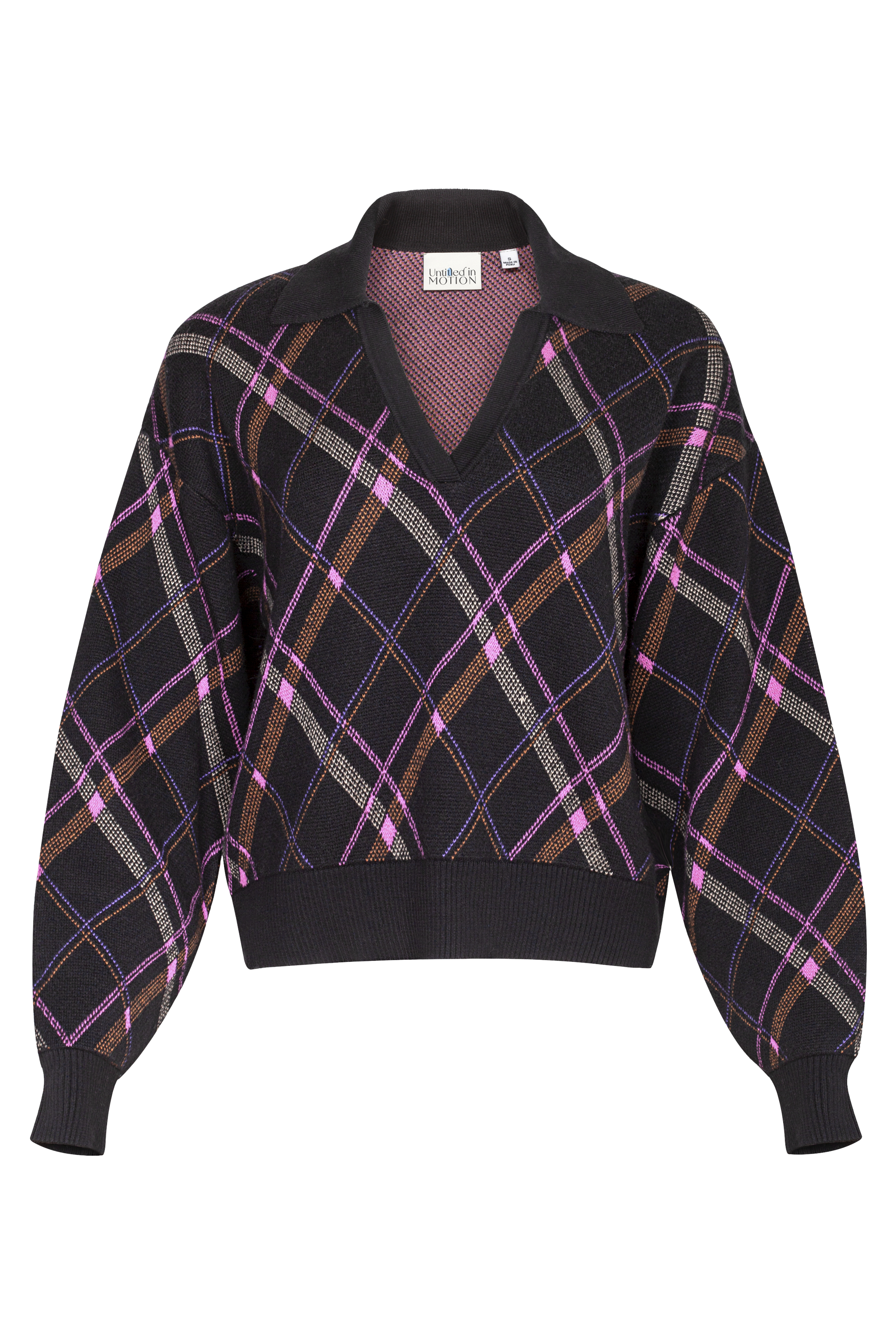 Untitled in Motion Knit Polo Viv Plaid