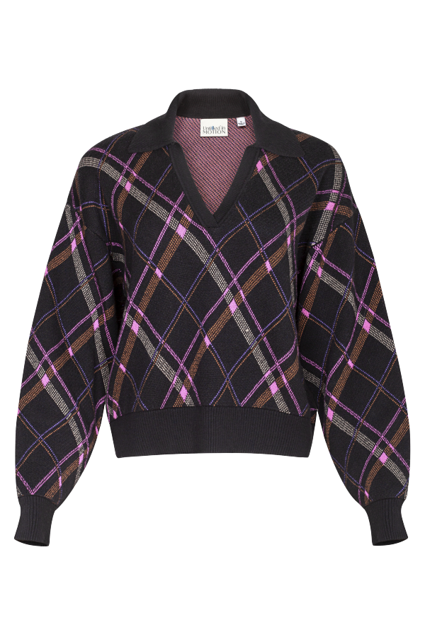 Untitled in Motion Knit Polo Viv Plaid