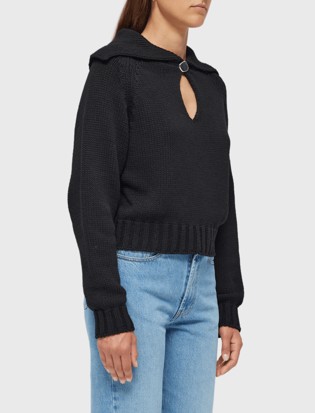 Róhe Knit Polo Pullover - Noir Black