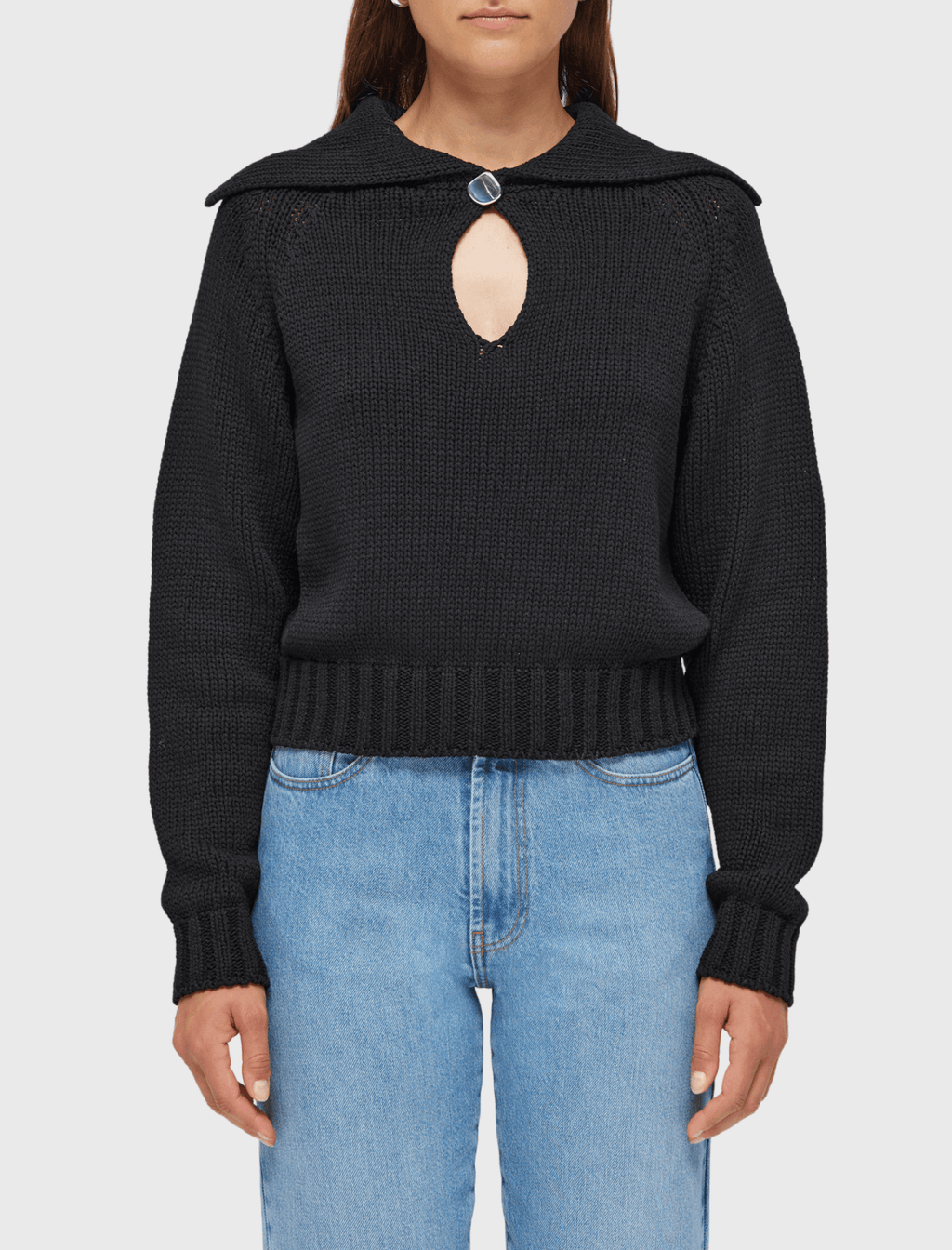 Róhe Knit Polo Pullover - Noir Black