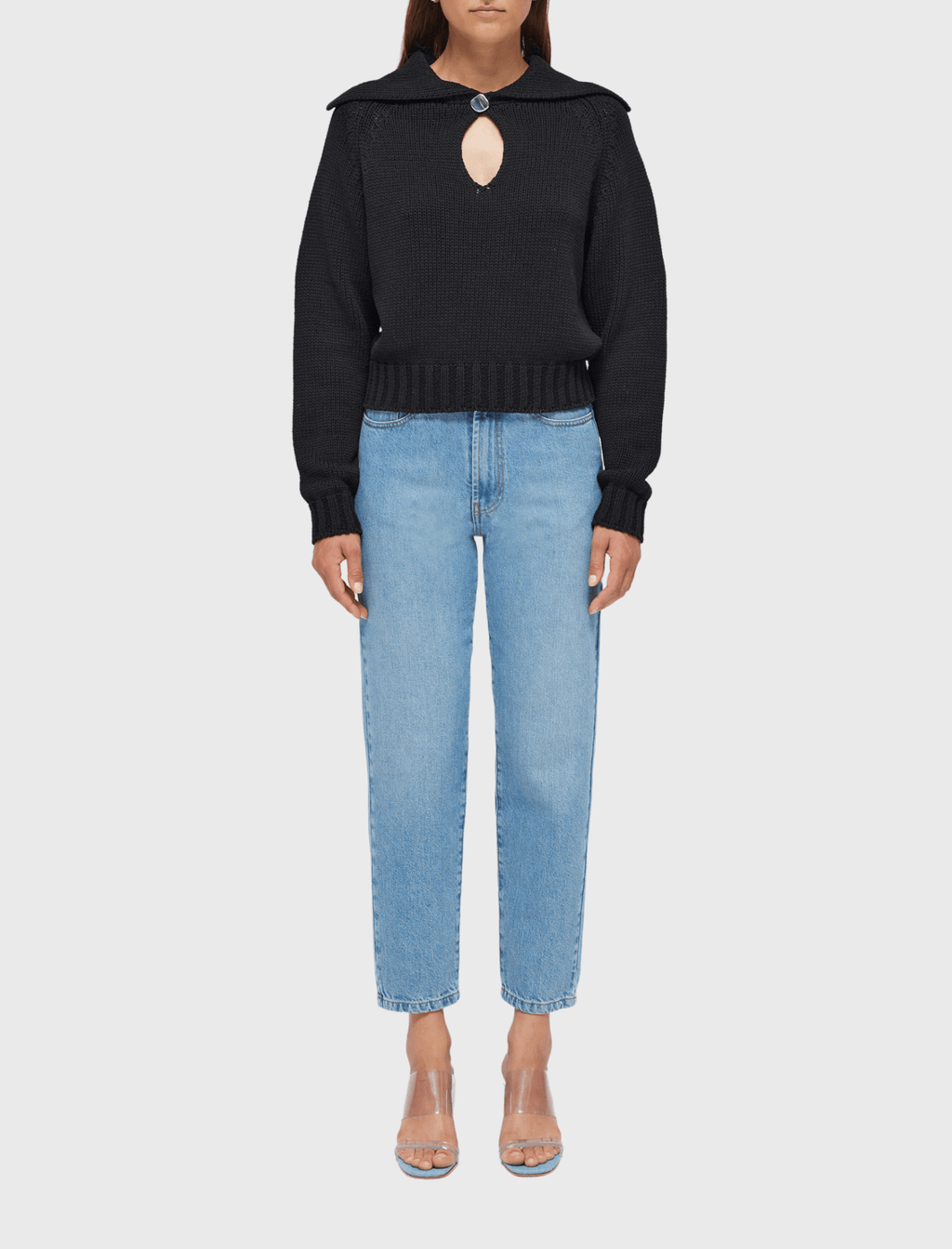 Róhe Knit Polo Pullover - Noir Black