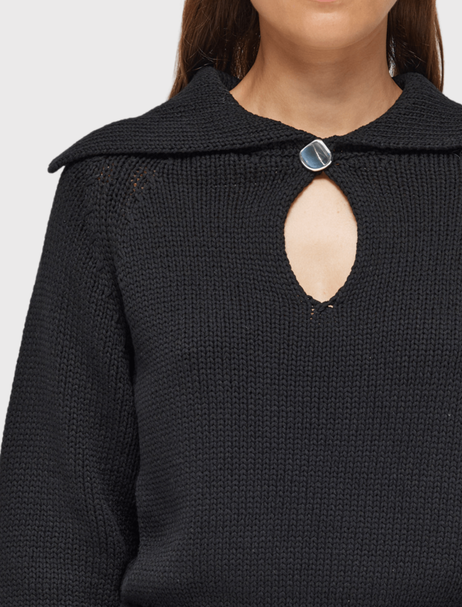 Róhe Knit Polo Pullover - Noir Black