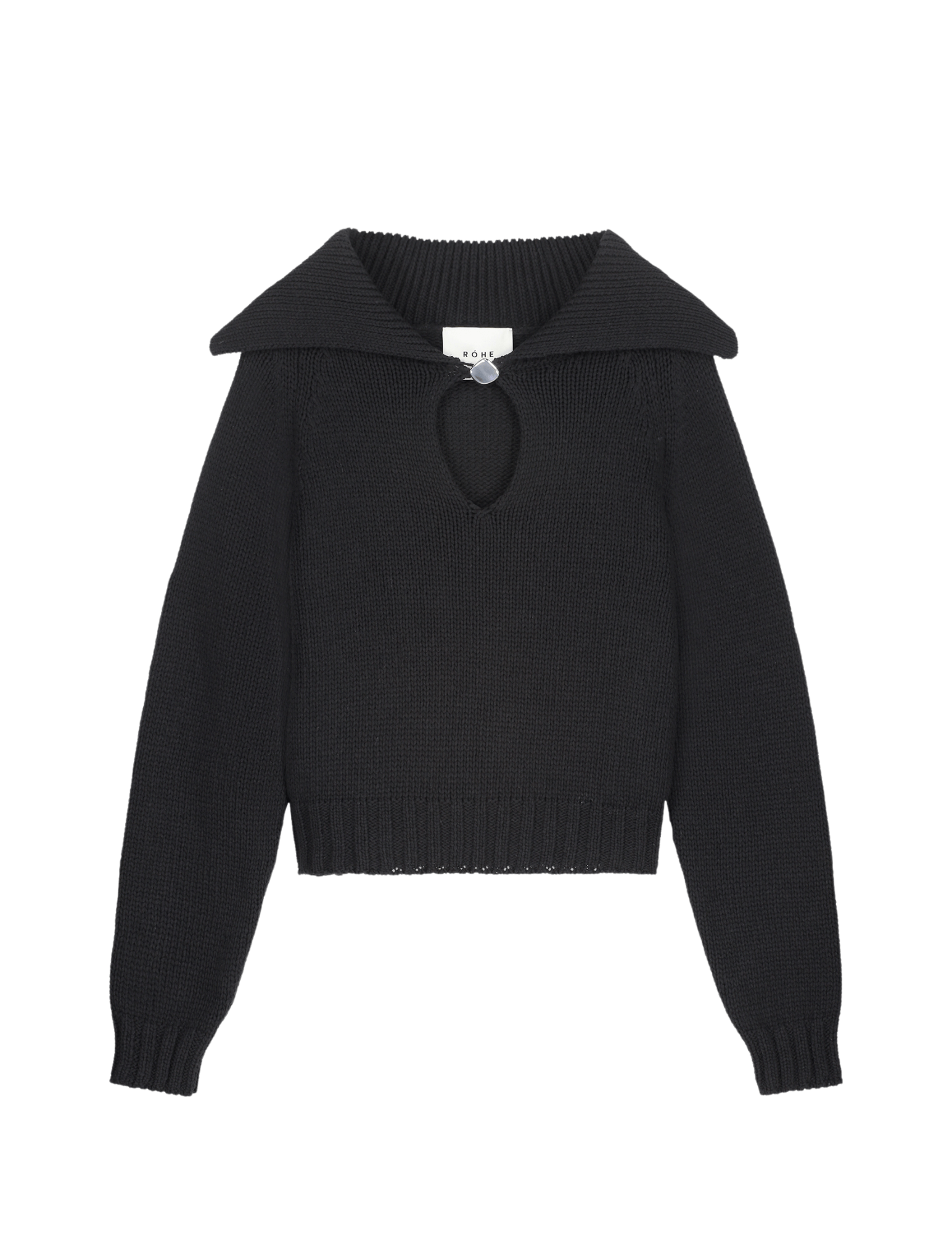 Róhe Knit Polo Pullover - Noir Black