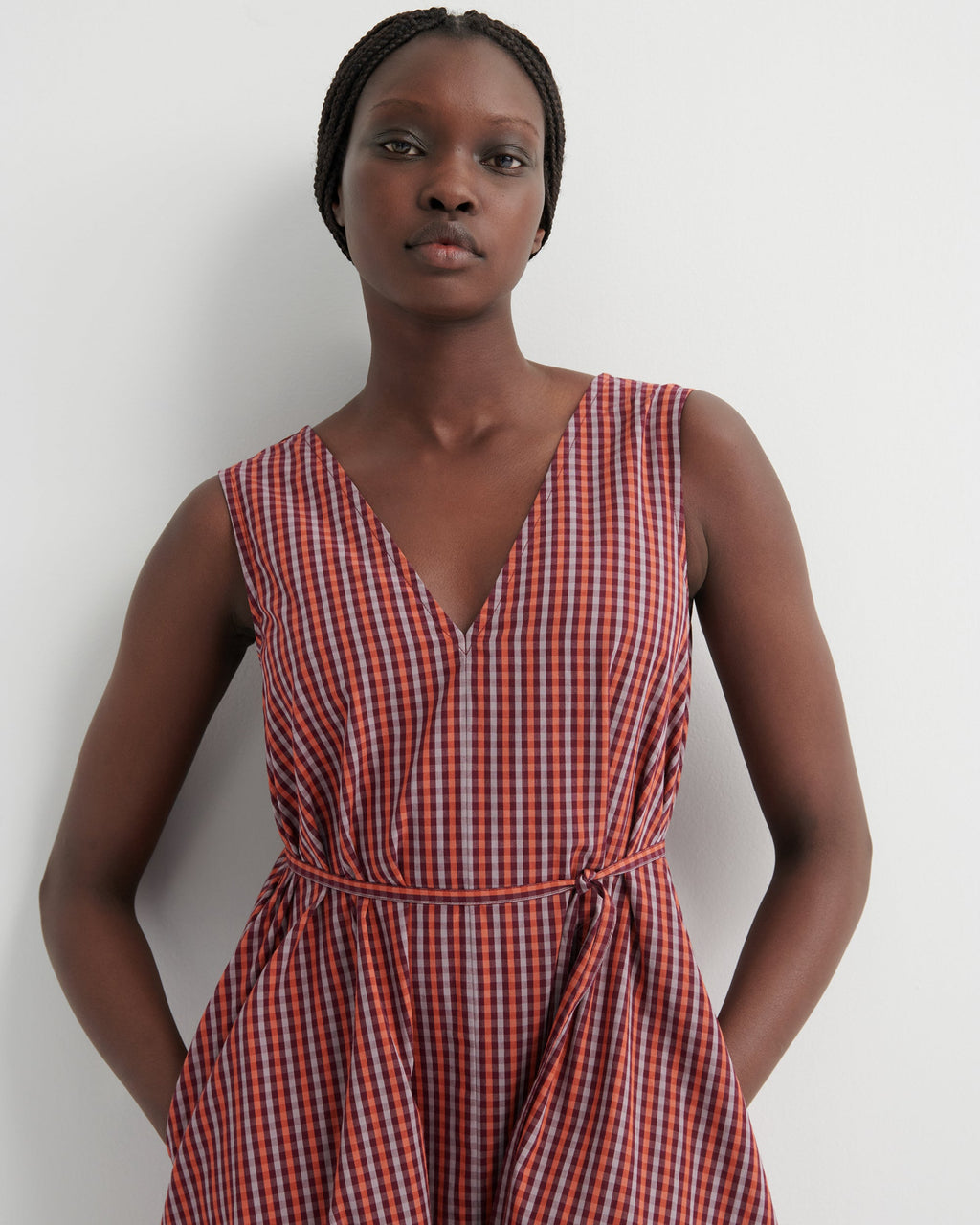 Kowtow Belle Dress - Maroon Check