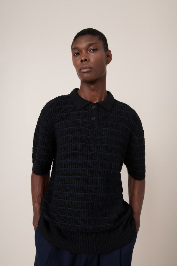 Kowtow Midnight Polo - Black-Navy