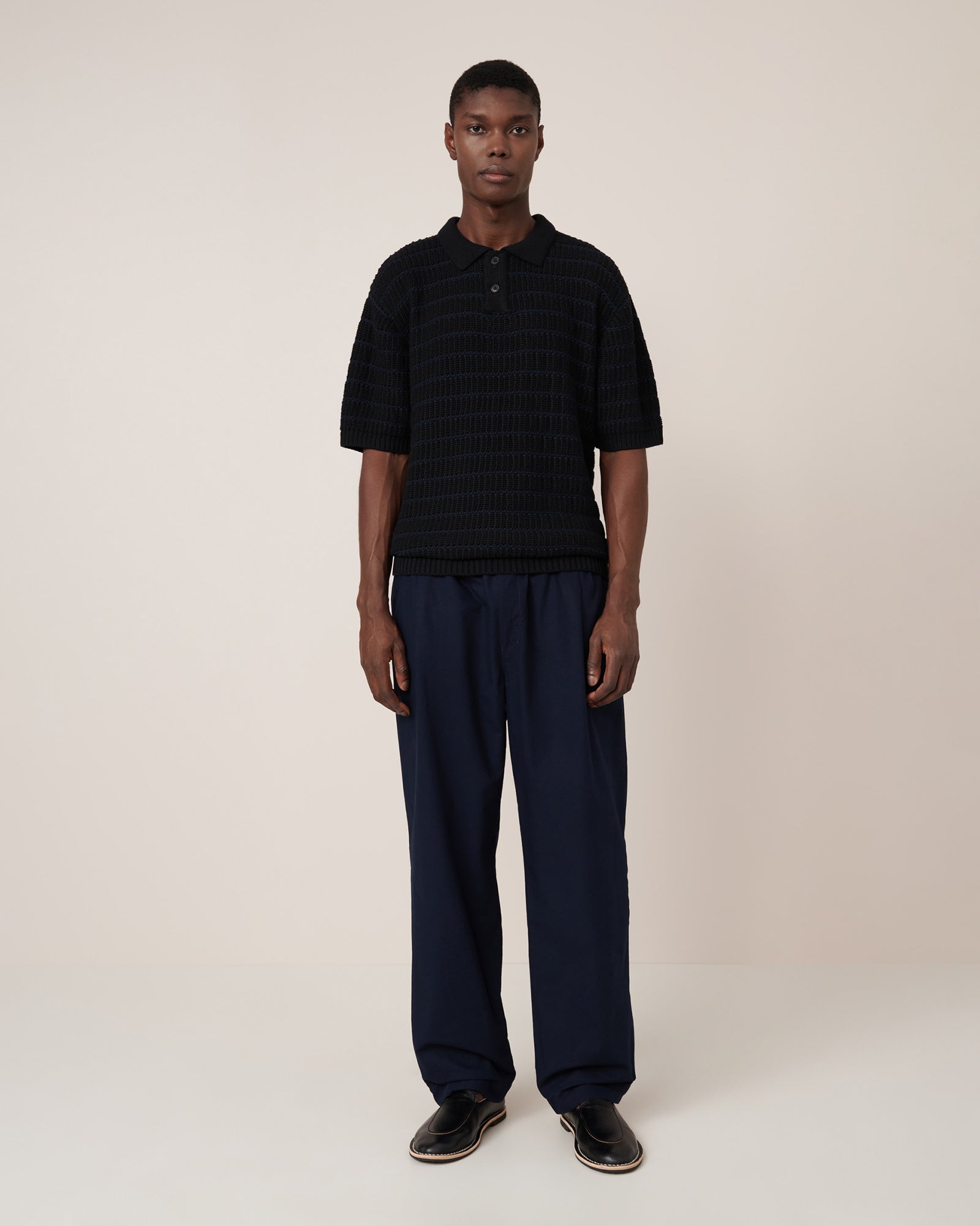 Kowtow Midnight Polo - Black-Navy