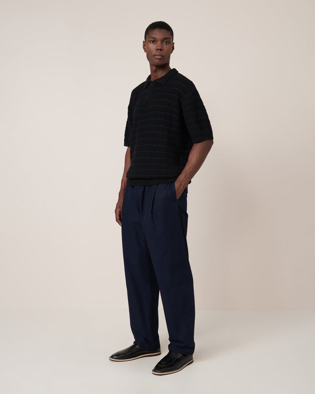 Kowtow Midnight Polo - Black-Navy
