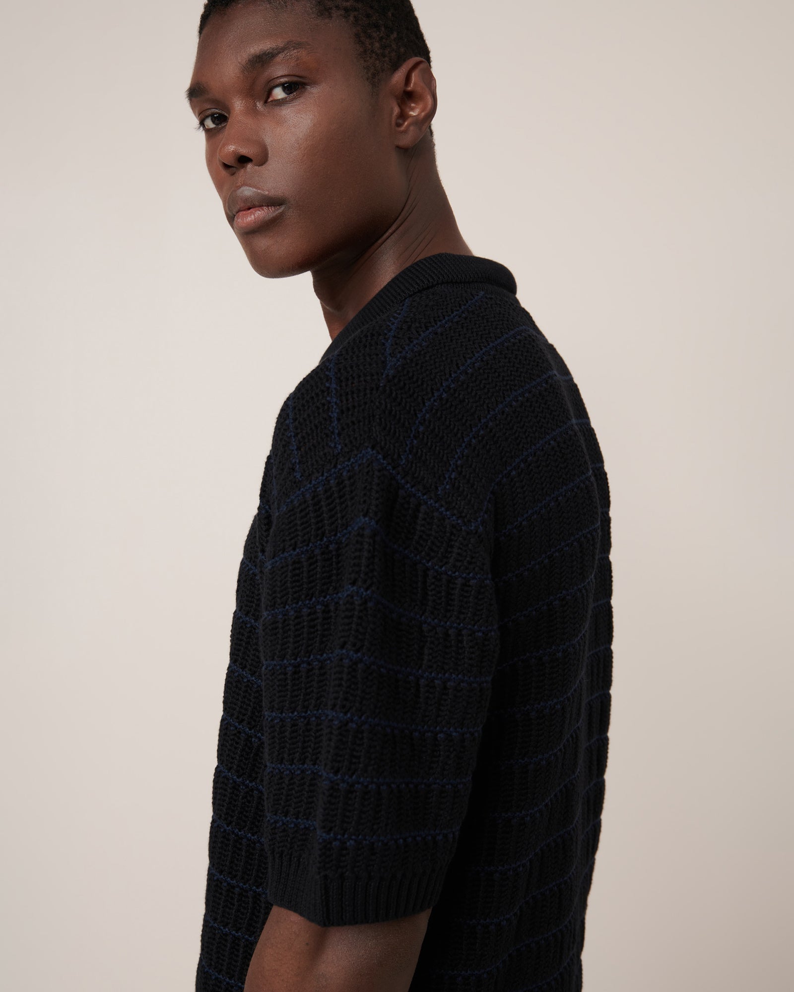 Kowtow Midnight Polo - Black-Navy