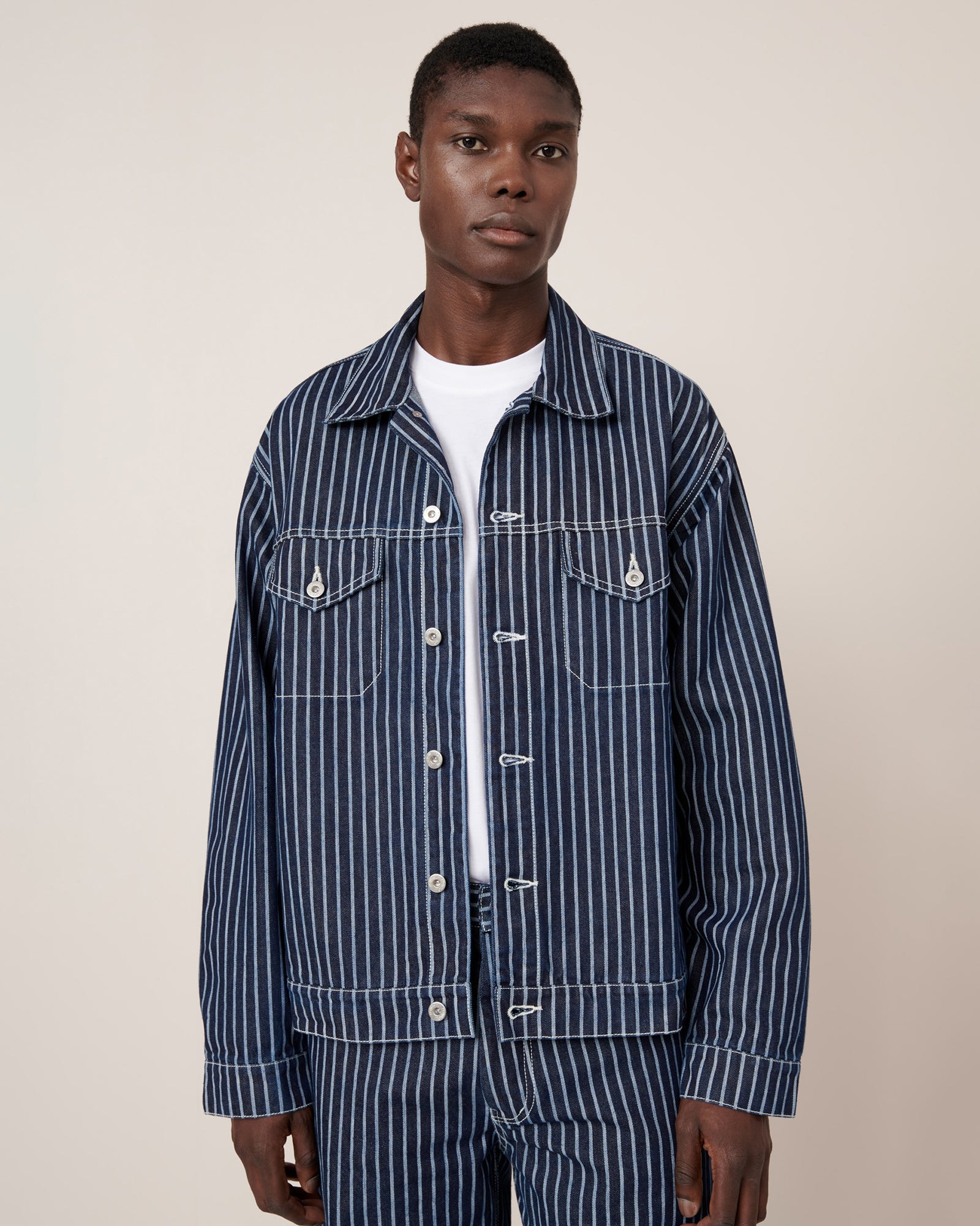 Kowtow Riley Jacket - Chalk-Stripe